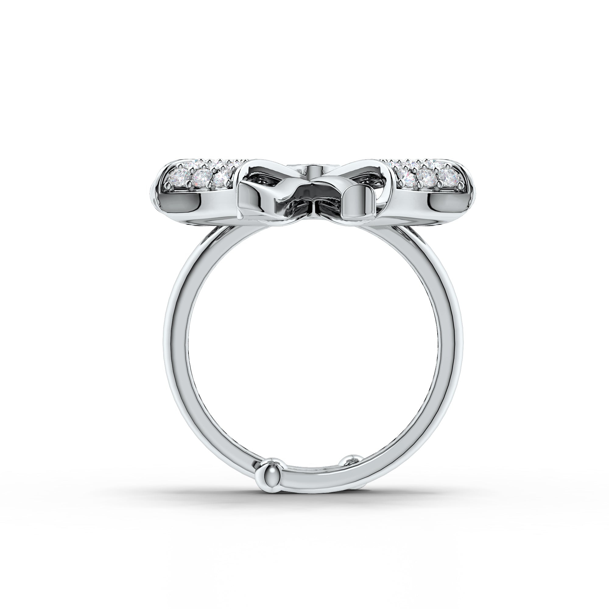 Graceful Ribbonia with Moissanite 925 Sterling Silver Ring For Women