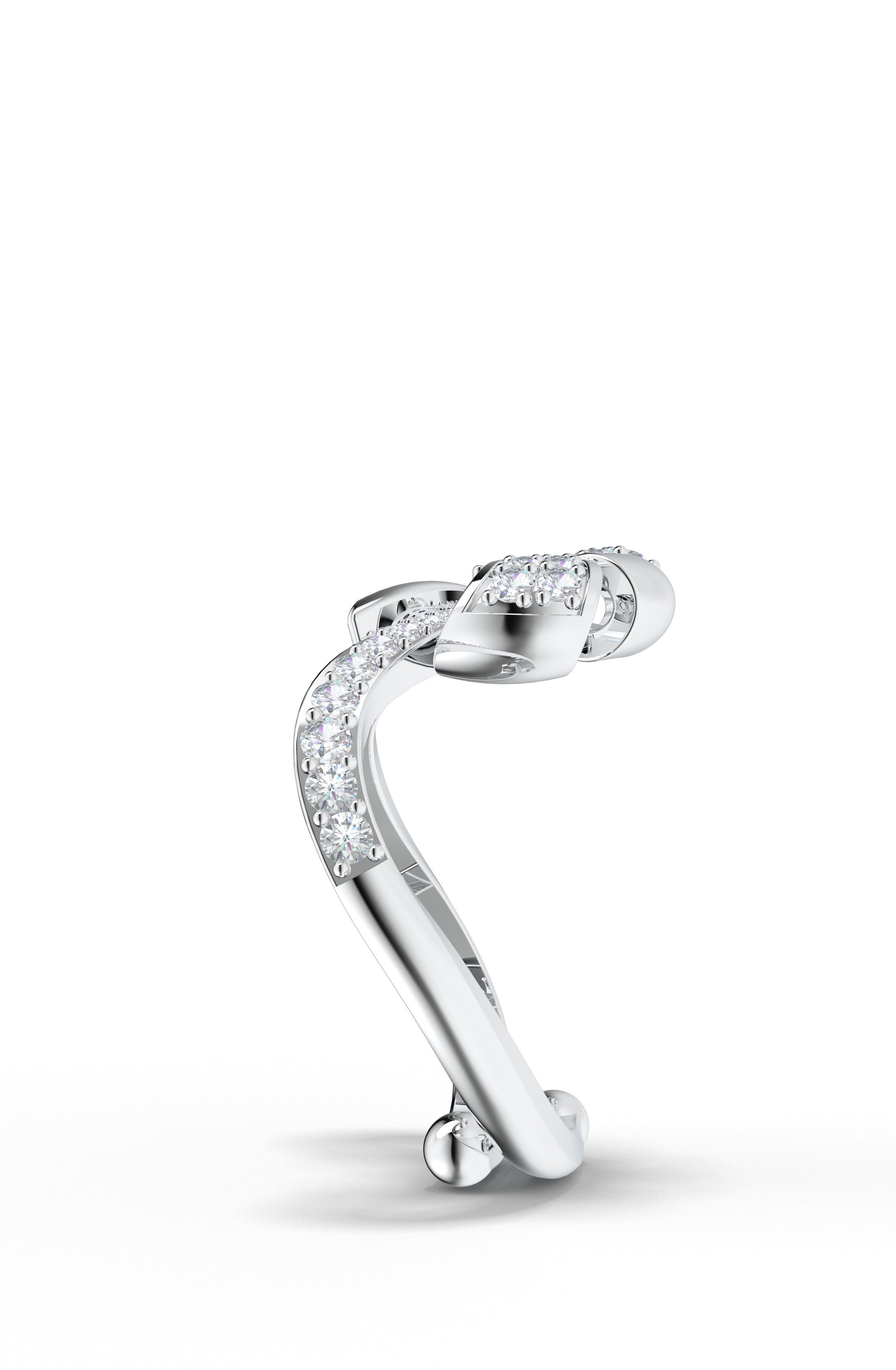 Moissanite Ribbonia Flowing Elegance 925 Sterling Silver Ring For Women