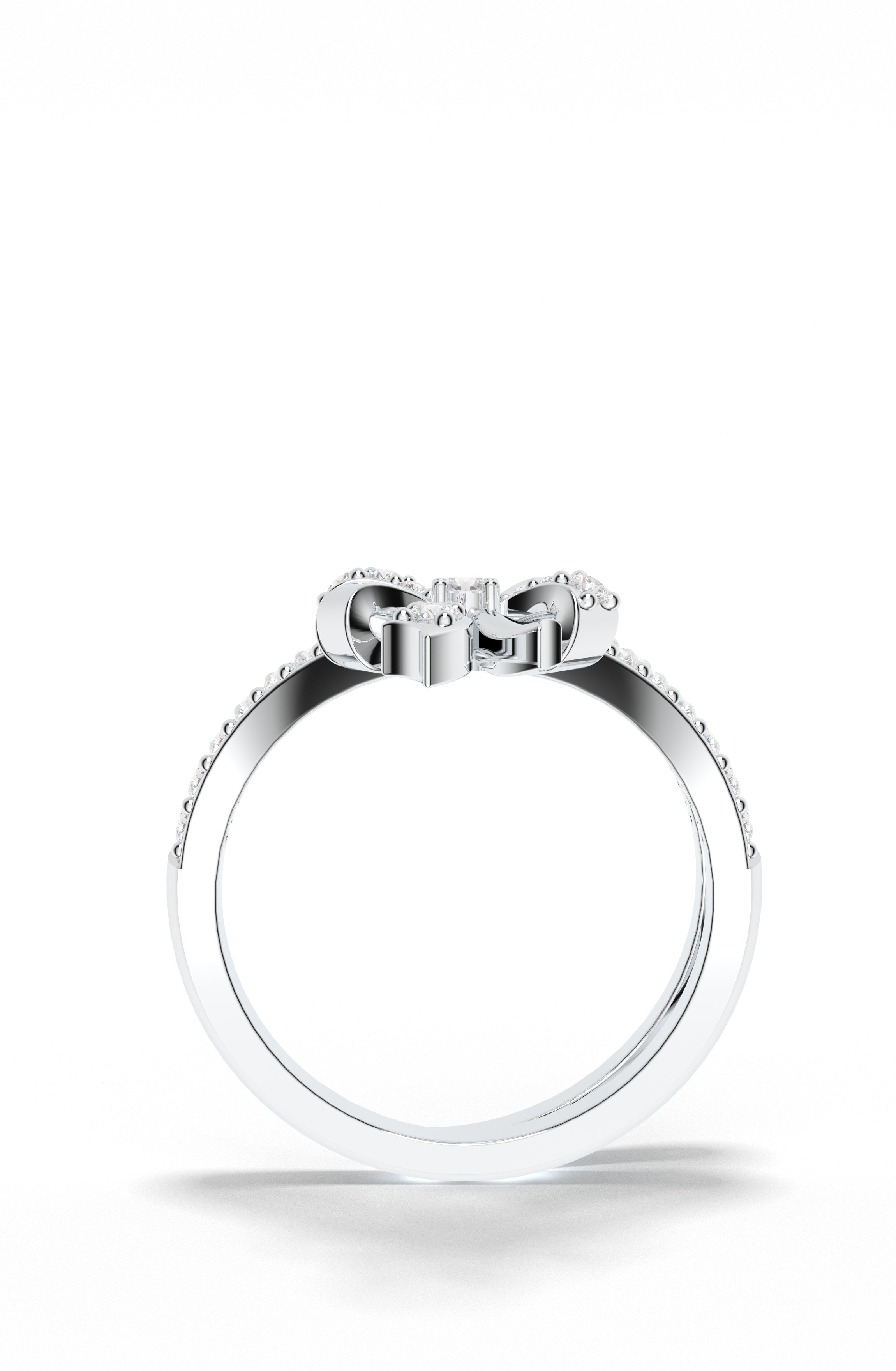 Moissanite Ribbonia 925 Sterling Silver Ring For Women