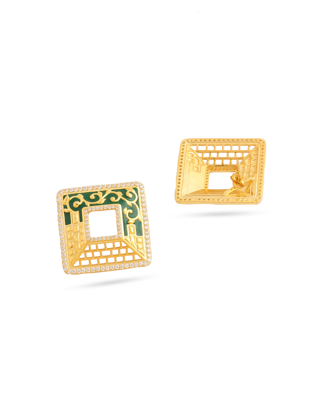 Color Me Pretty Gold 925 Sterling Silver Studs Earring For Women