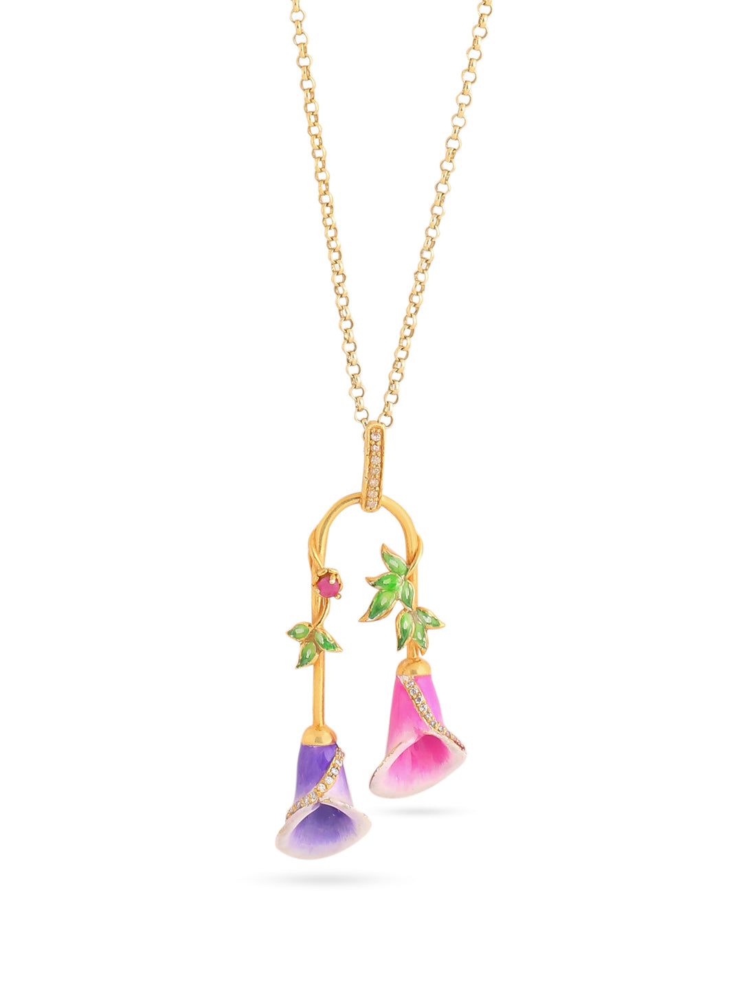 Color Me Pretty Ruby 925 Sterling Silver Pendant Set For Women