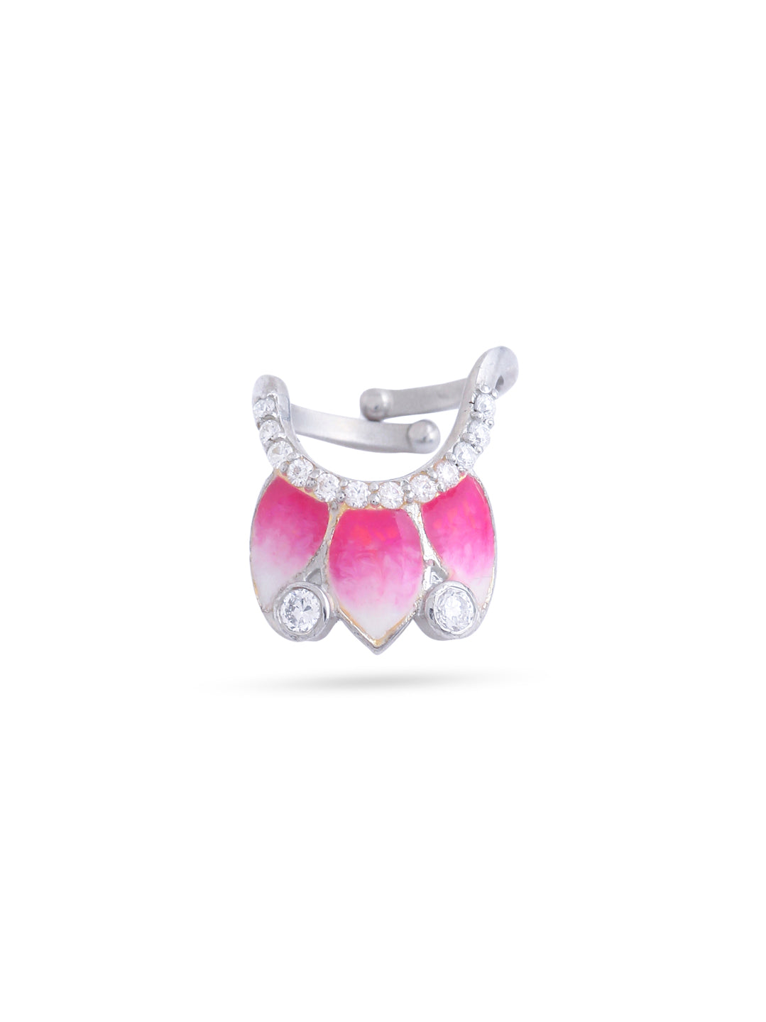 Color Me Pretty Solitaire 925 Sterling Silver Nail Ring For Women