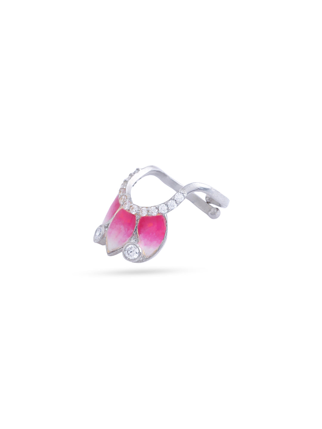 Color Me Pretty Solitaire 925 Sterling Silver Nail Ring For Women