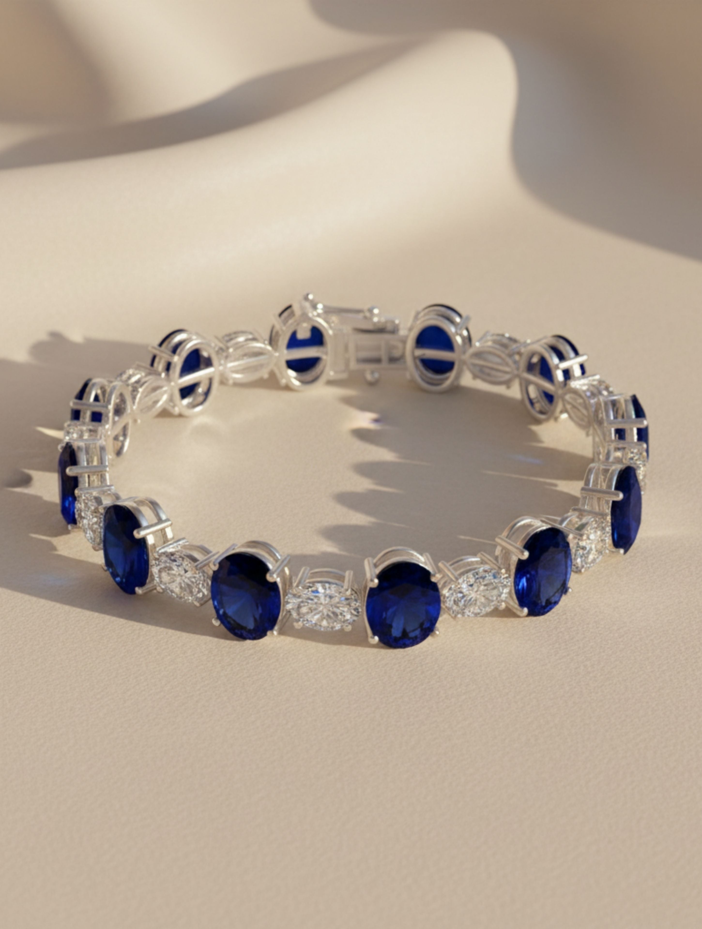 Oval Iolite 925 Sterling Silver Bracelet For Women