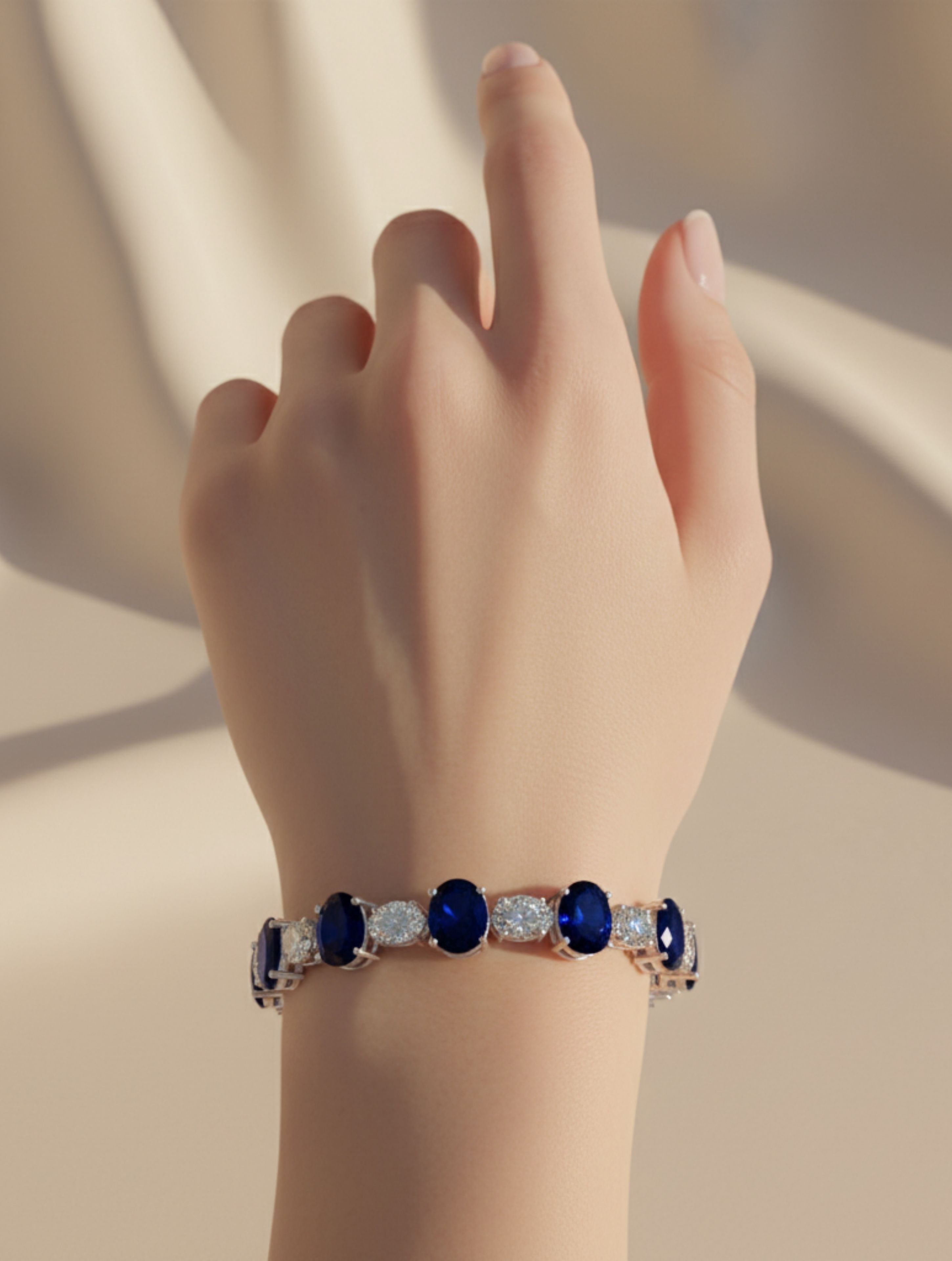 Oval Iolite 925 Sterling Silver Bracelet For Women