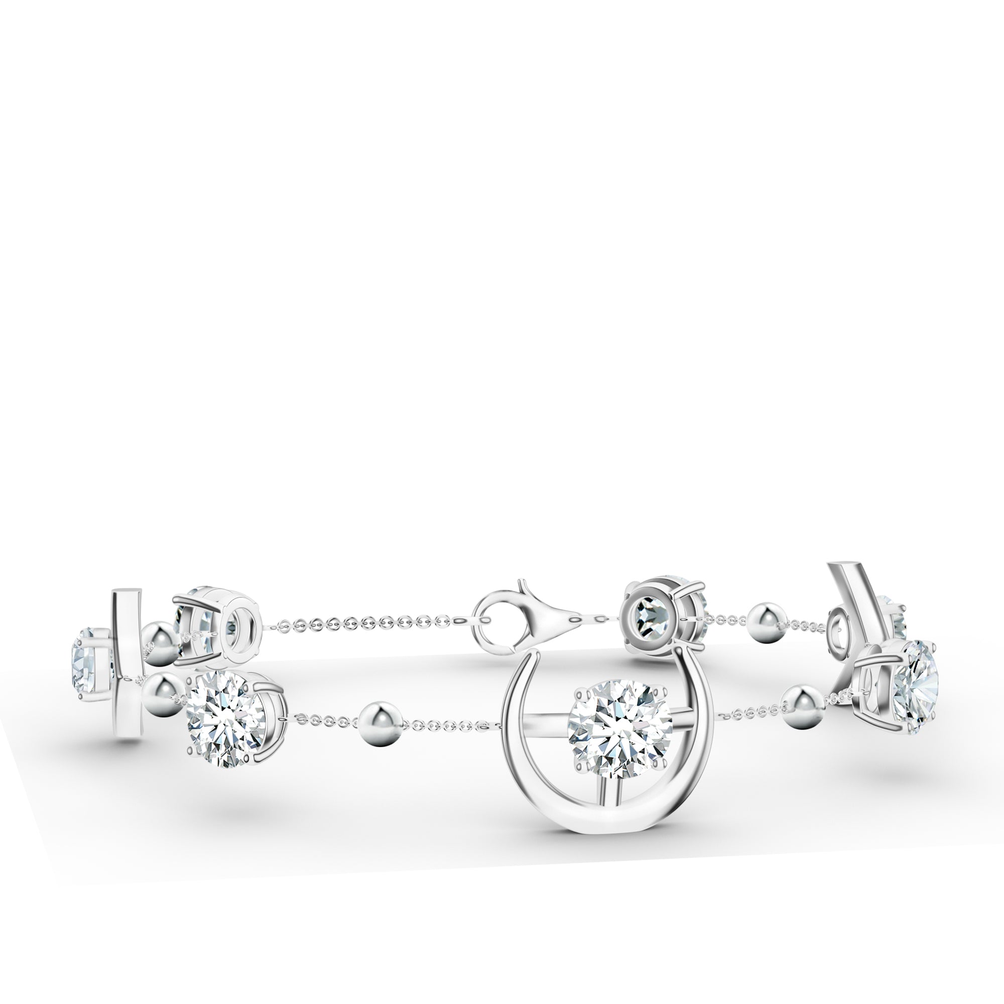 Abstract Moissanite 925 Sterling Silver Bracelet For Women