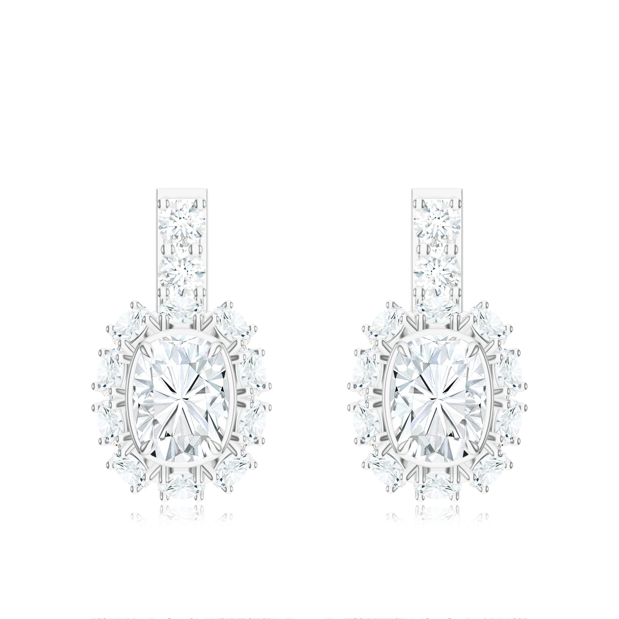 Classic Moissanite 925 Sterling Silver Earrings For Women