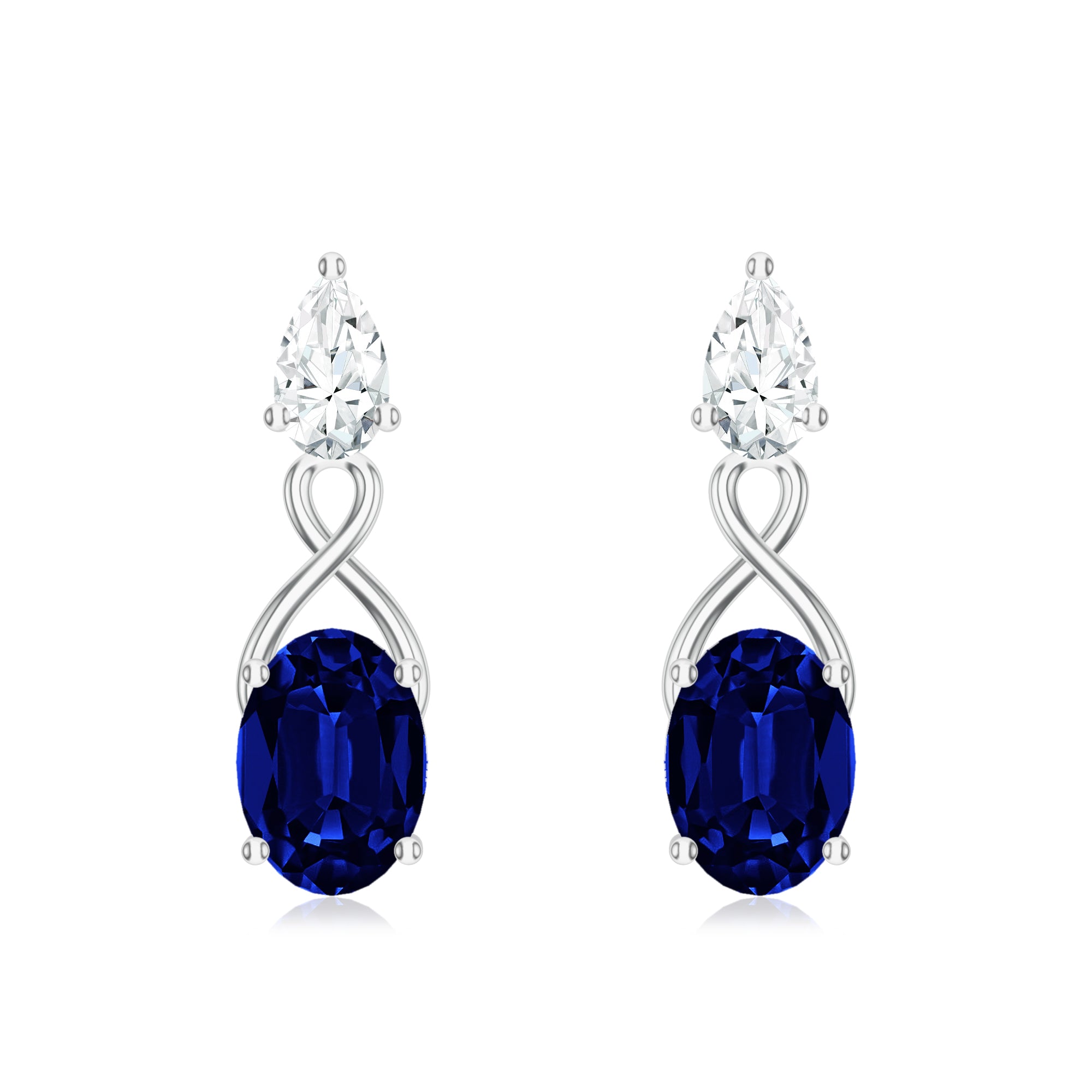 Moissanite Iolite 925 Sterling Silver Earrings For Women