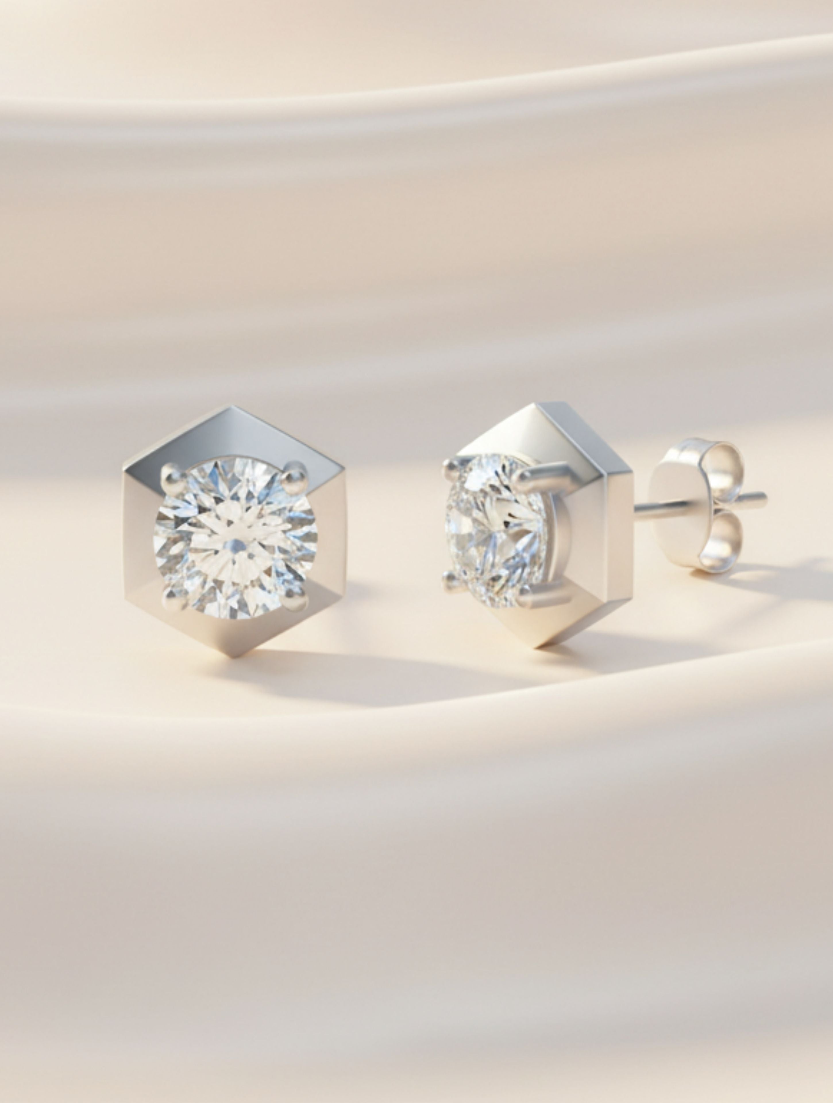 Geometric Moissanite 925 Sterling Silver Earrings For Women