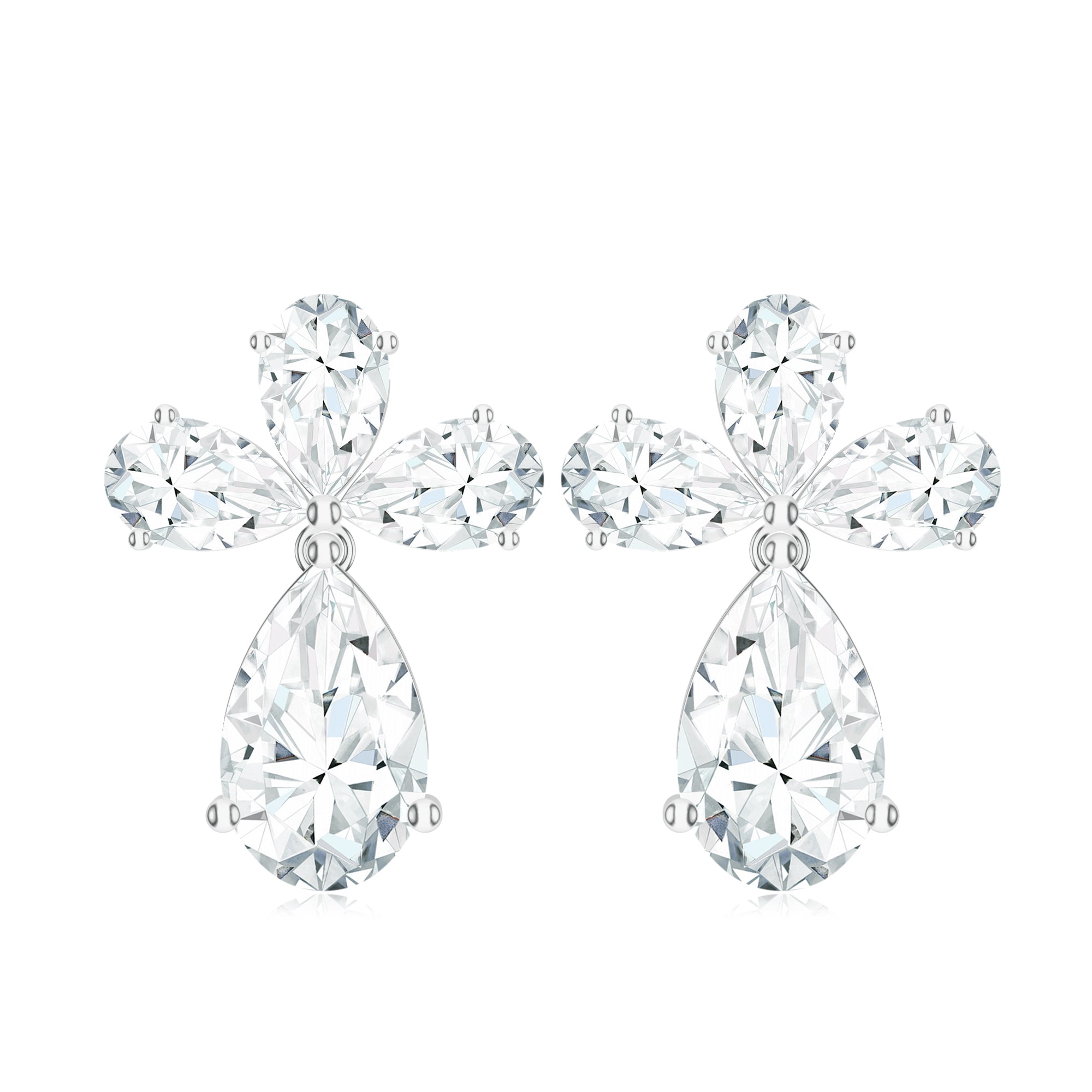 Pear-Shaped Moissanite 925 Sterling Silver Earrings For Women