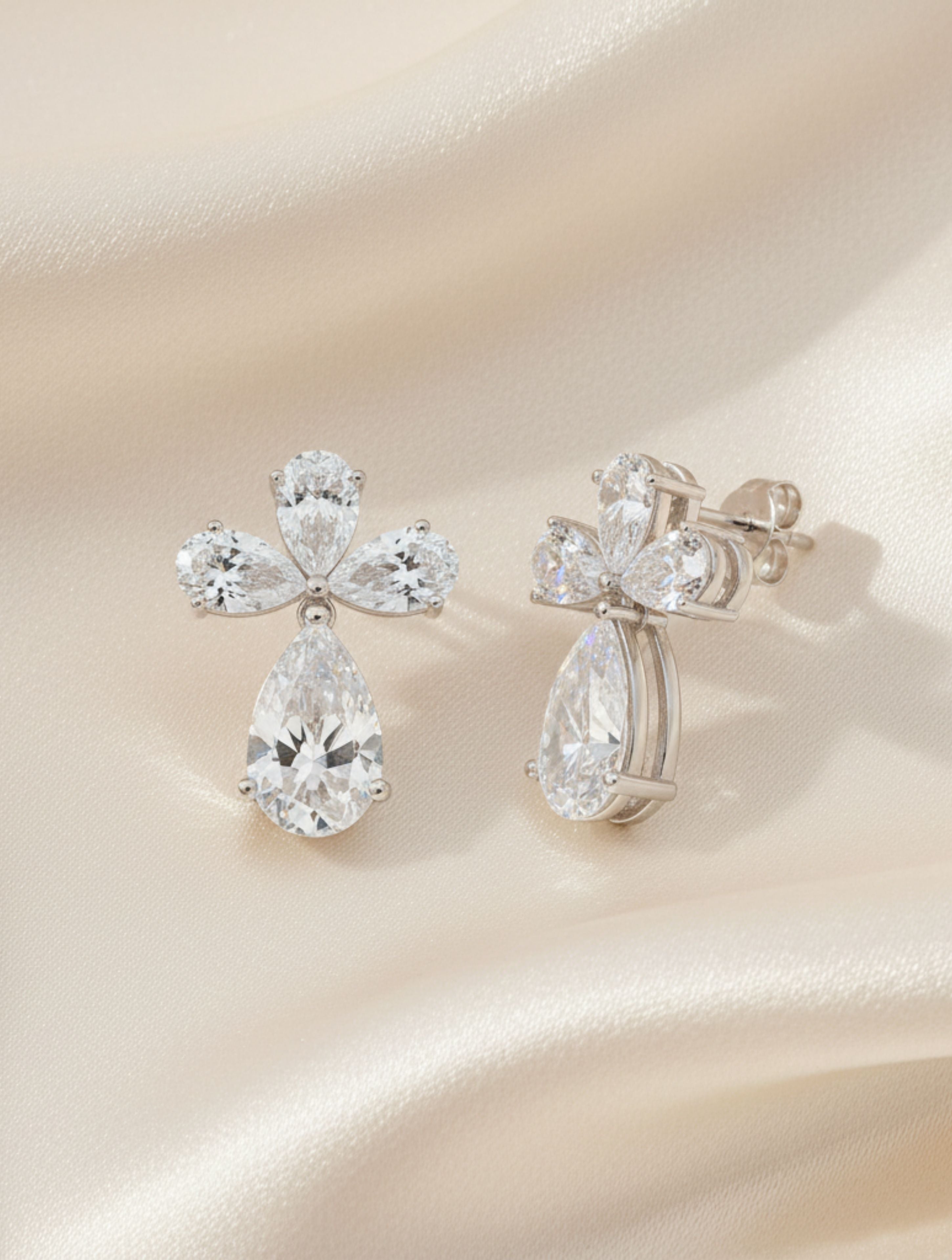 Pear-Shaped Moissanite 925 Sterling Silver Earrings For Women