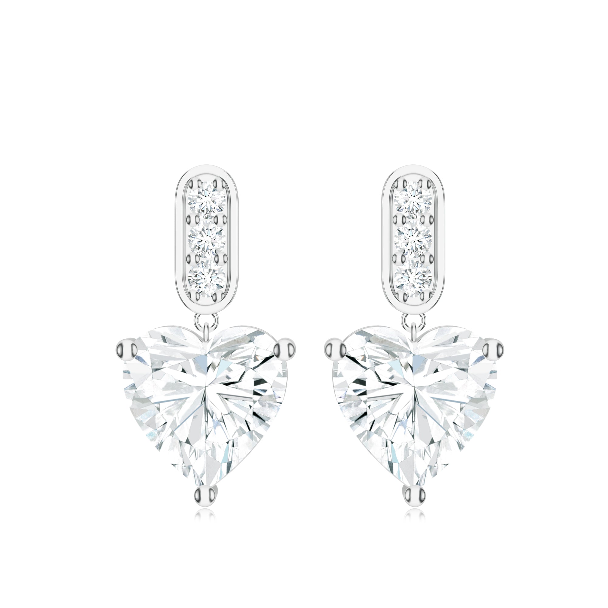 Heart-Shaped Moissanite 925 Sterling Silver Earrings For Women