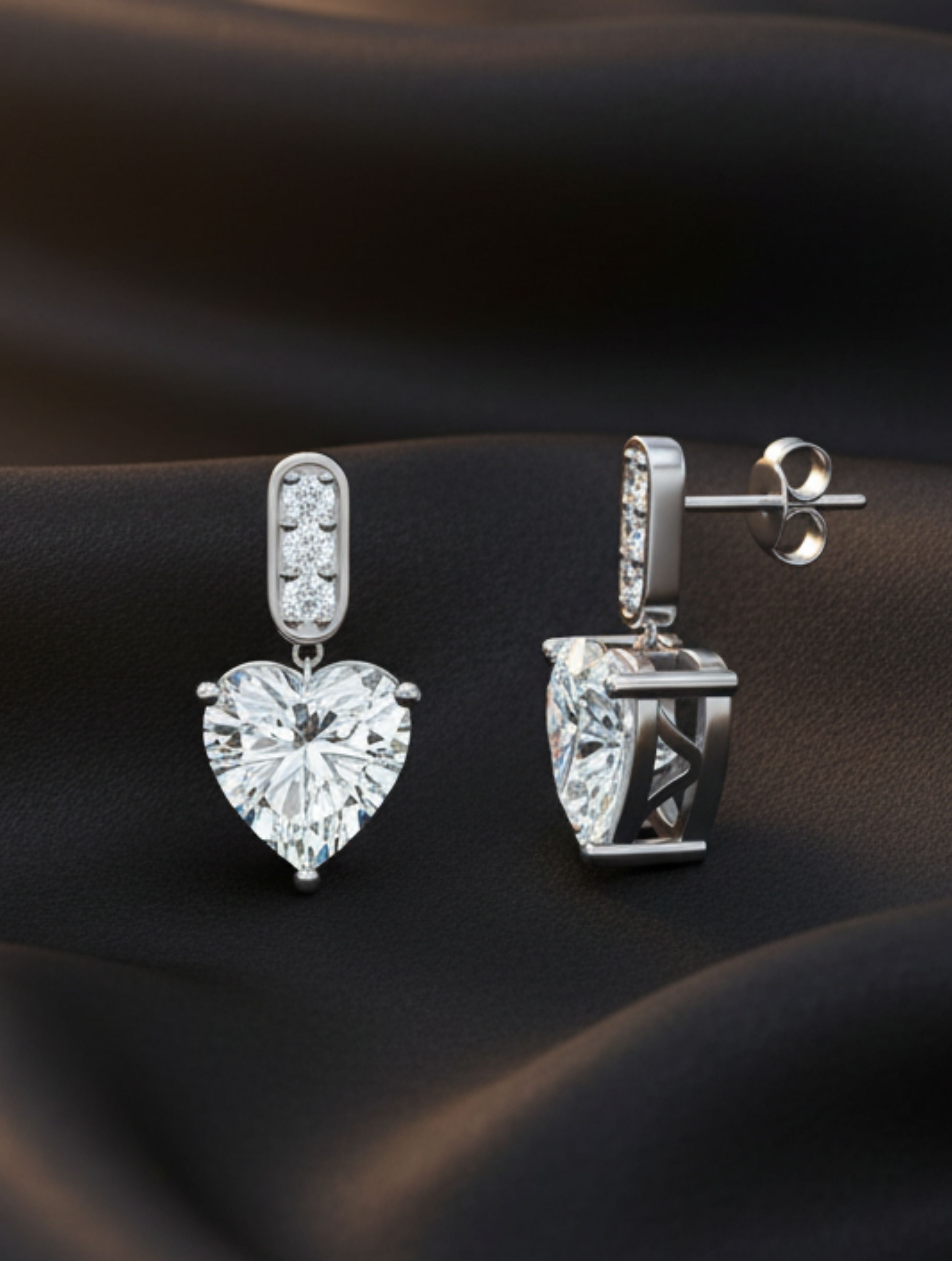 Heart-Shaped Moissanite 925 Sterling Silver Earrings For Women