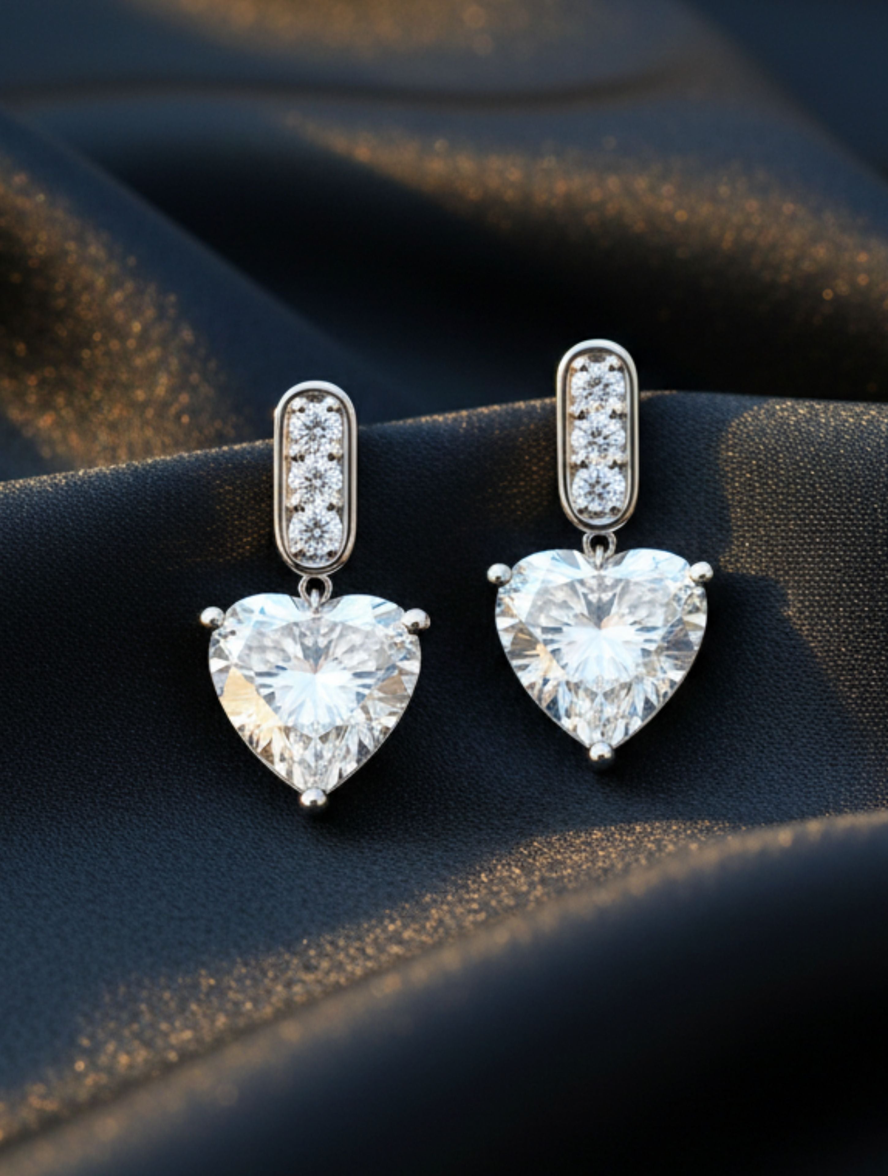 Heart-Shaped Moissanite 925 Sterling Silver Earrings For Women