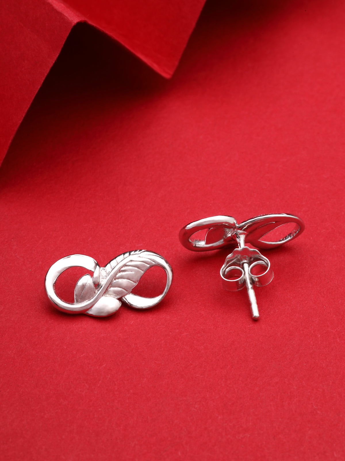 Minimalist Stud Earrings in 925 Sterling Silver with Rhodium Plating