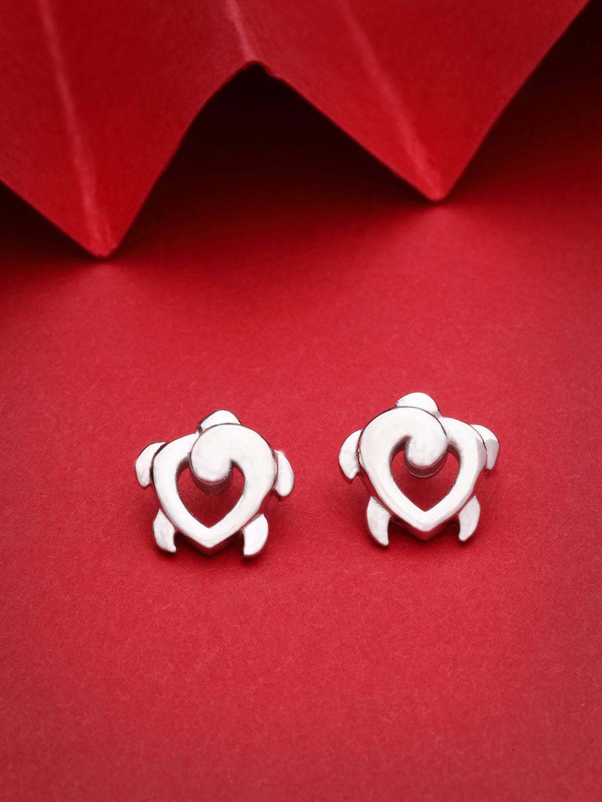 Minimalist Stud Earrings in 925 Sterling Silver with Rhodium Plating