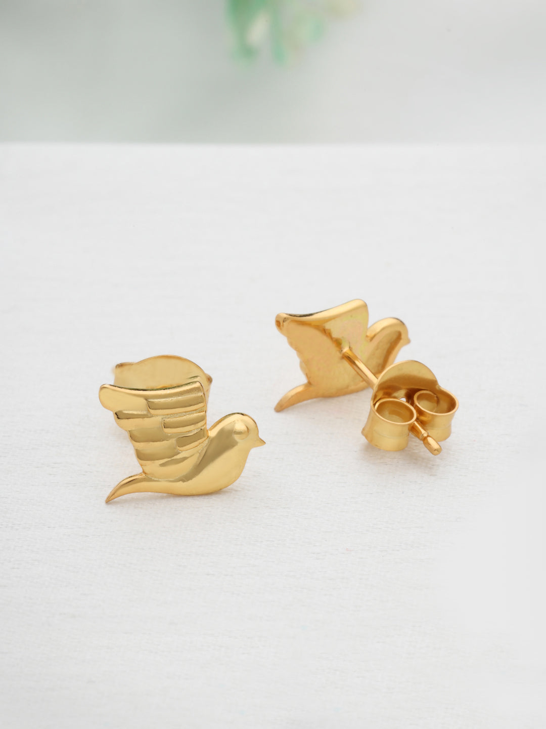 Minimalist Stud Earrings in 925 Sterling Silver with Gold Plating