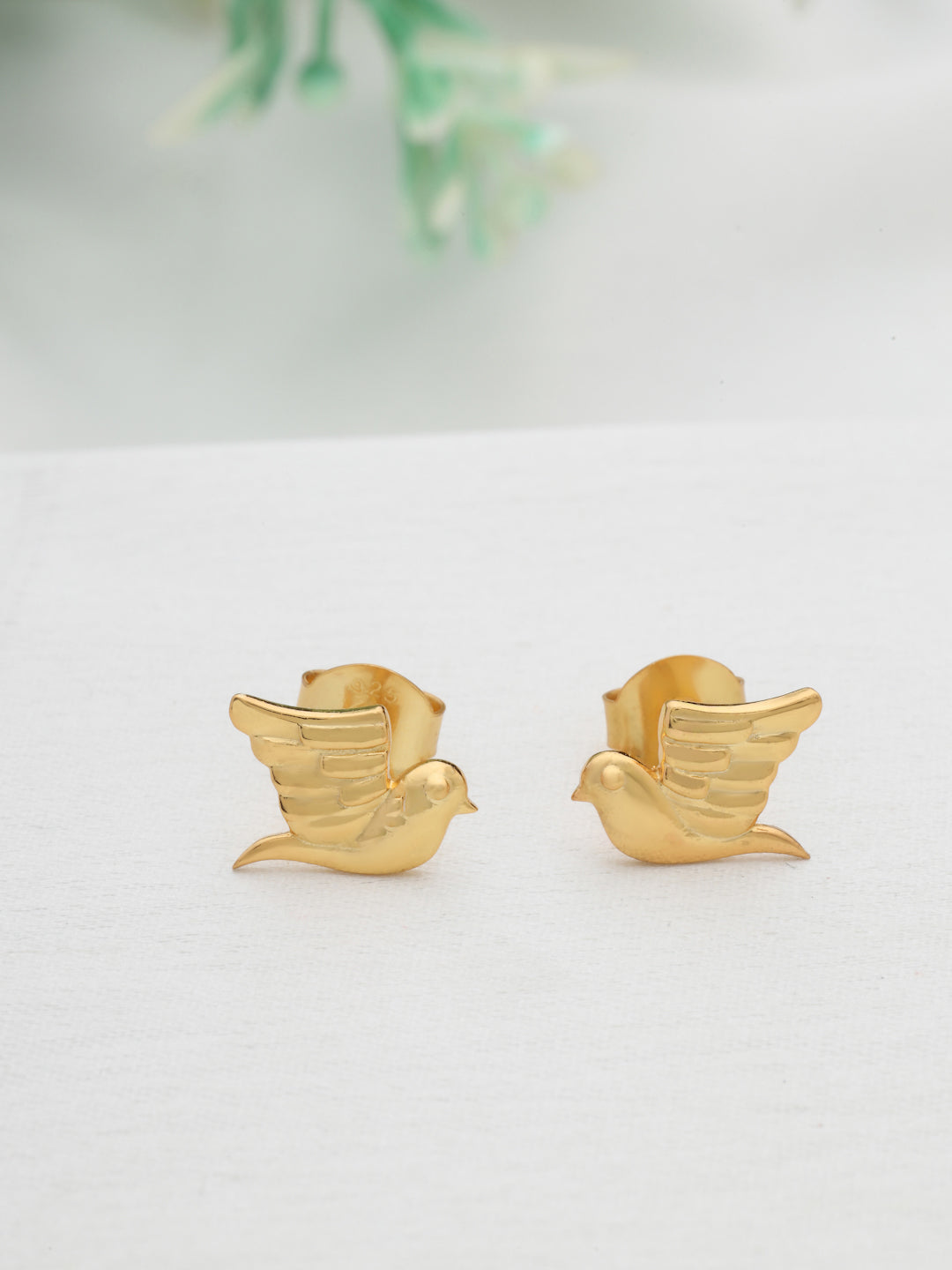Minimalist Stud Earrings in 925 Sterling Silver with Gold Plating