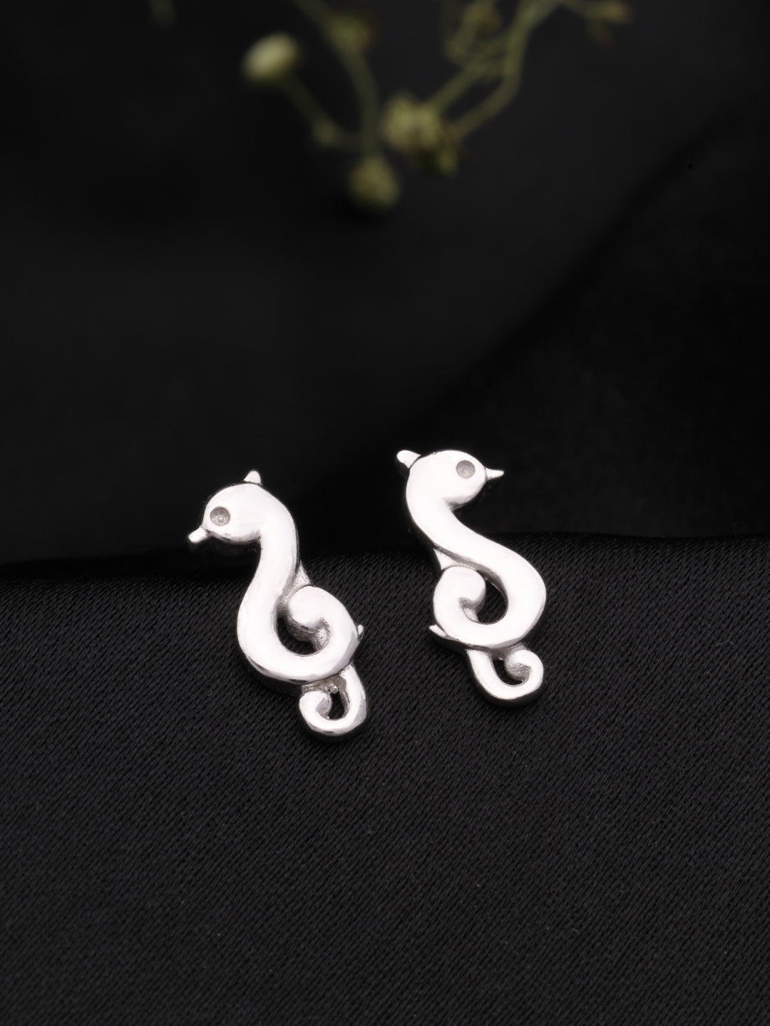 Minimalist Stud Earrings in 925 Sterling Silver with Rhodium Plating