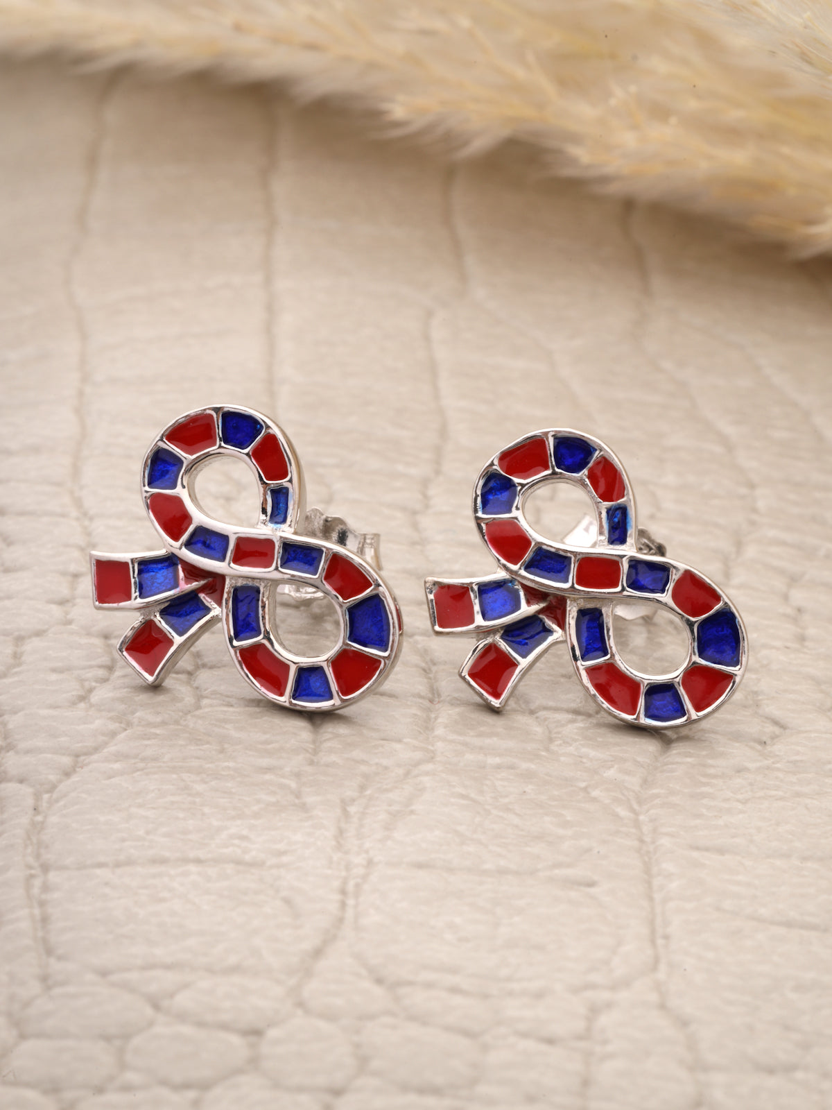 Minimalist Stud Earrings in 925 Sterling Silver with Rhodium Plating
