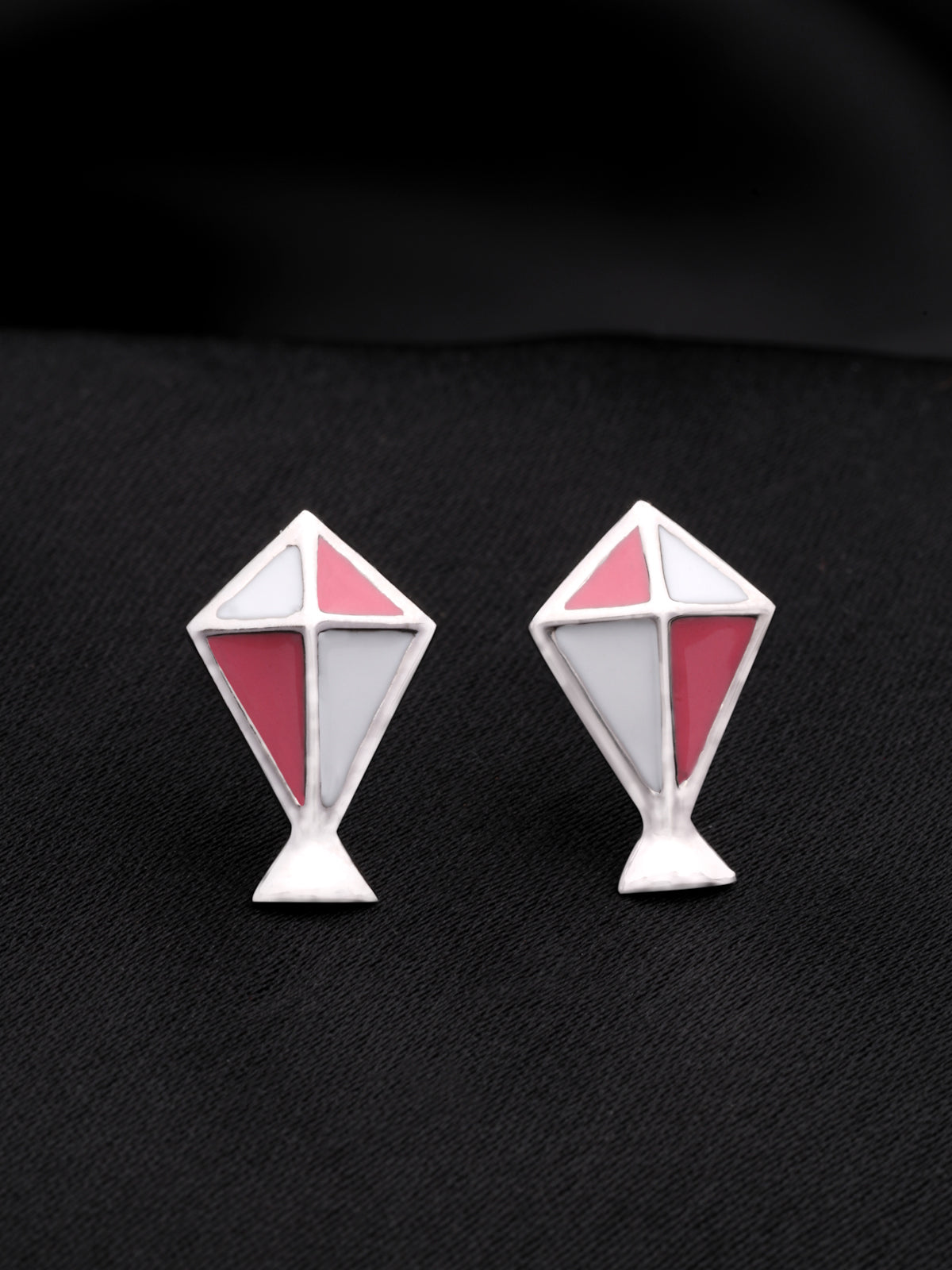 Minimalist Stud Earrings in 925 Sterling Silver with Rhodium Plating
