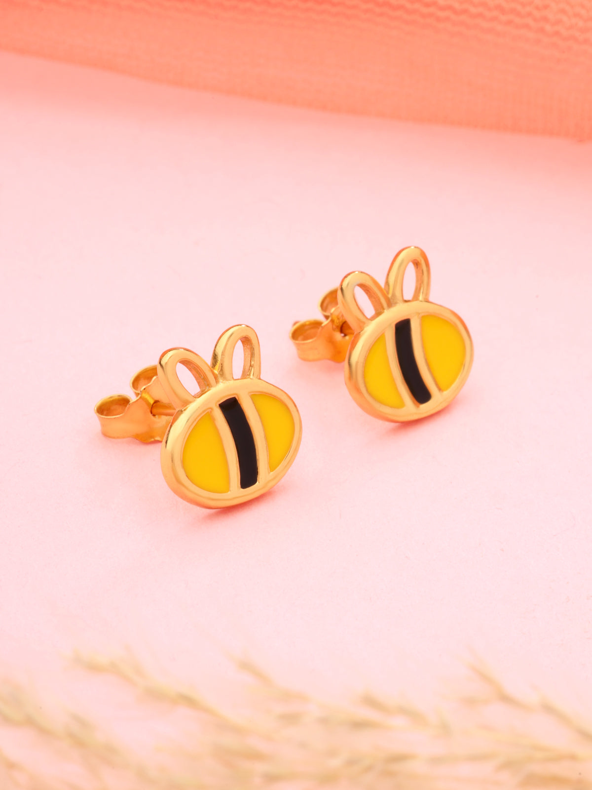 Minimalist Stud Earrings in 925 Sterling Silver with Gold Plating