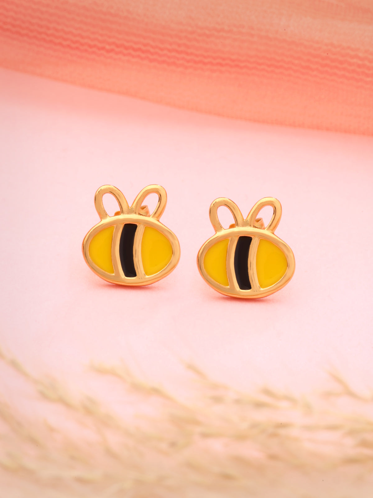 Minimalist Stud Earrings in 925 Sterling Silver with Gold Plating