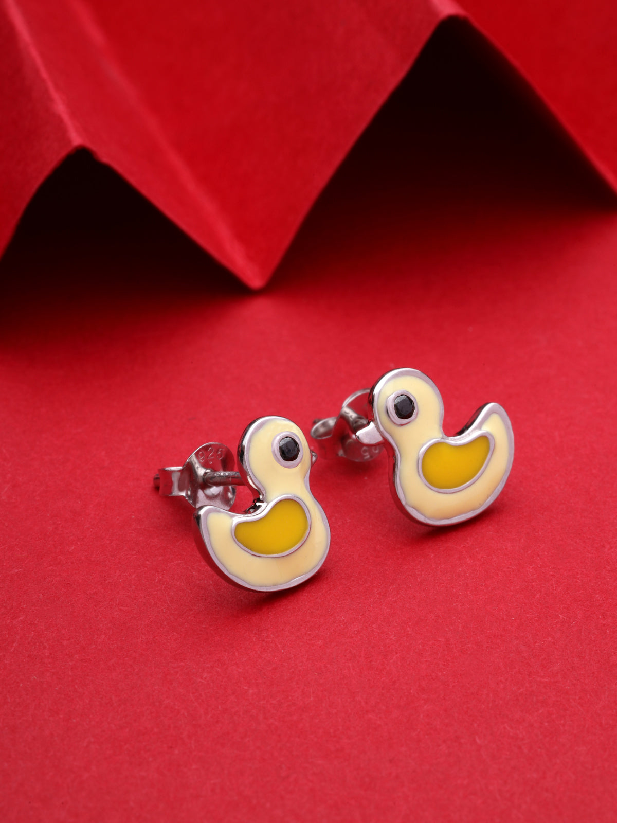 Minimalist Stud Earrings in 925 Sterling Silver with Gold Plating
