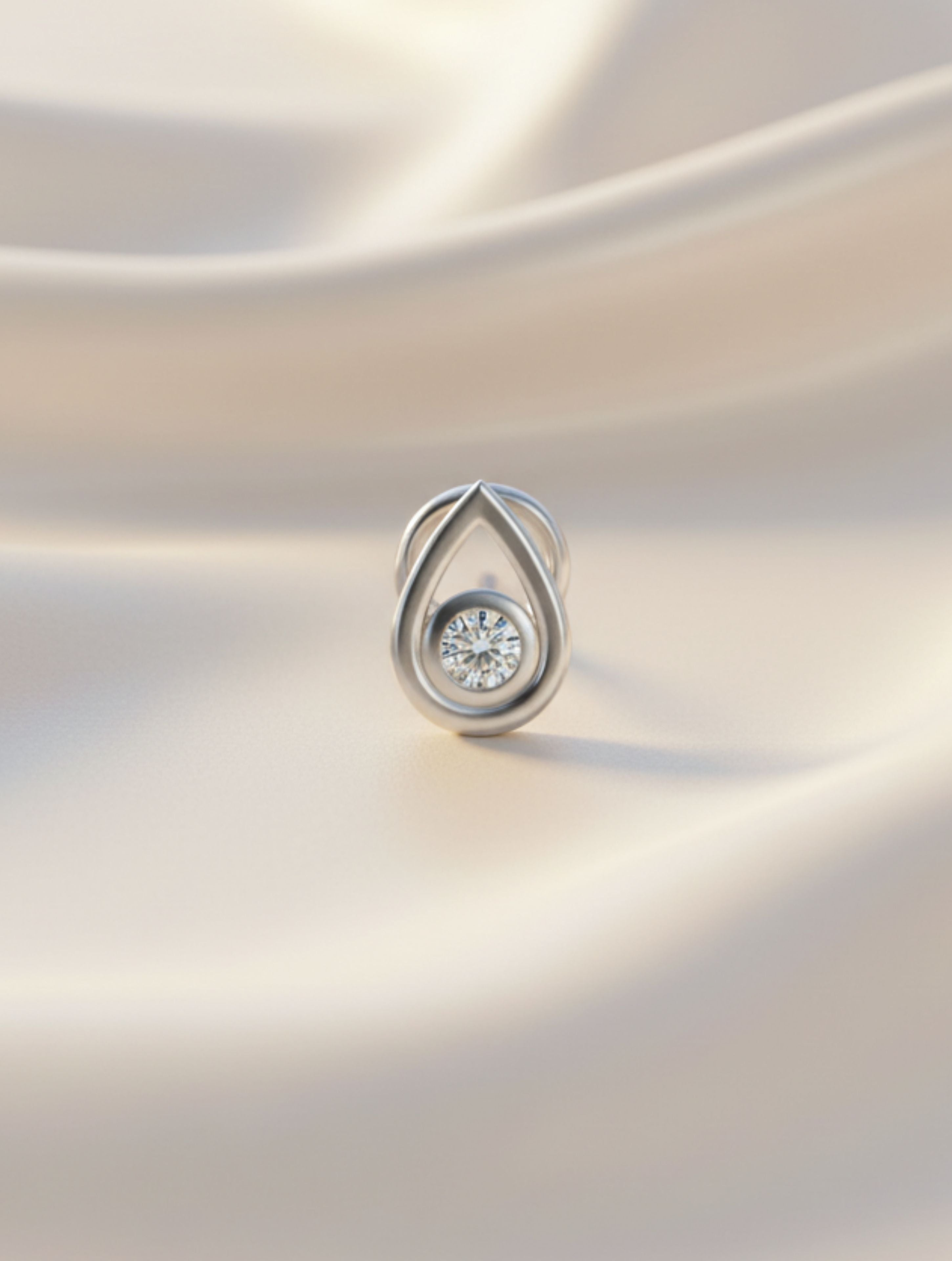 Elegant Moissanite 925 Sterling Silver Nose Pin For Women