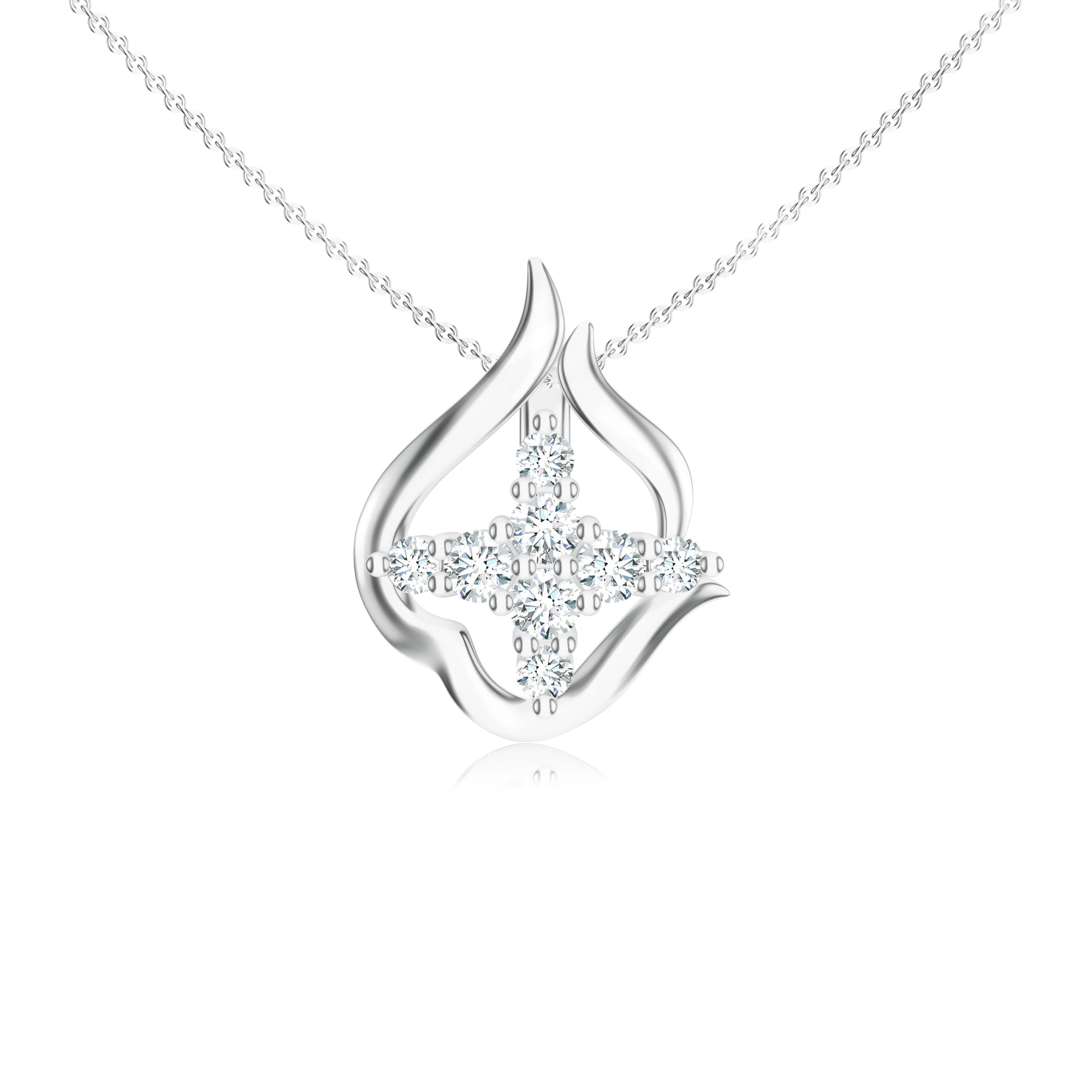 Abstract Geometric Moissanite 925 Sterling Silver Pendant For Women