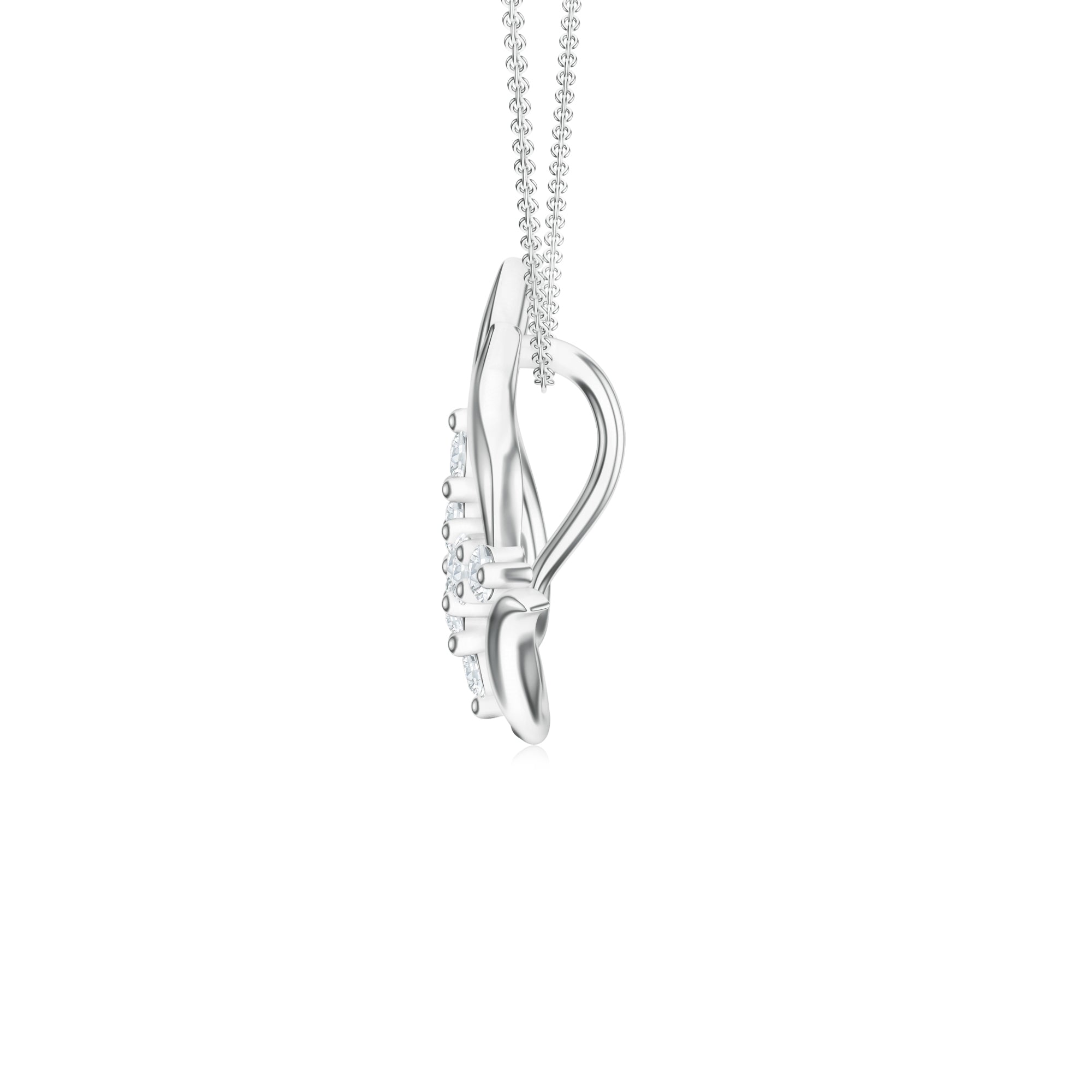 Abstract Geometric Moissanite 925 Sterling Silver Pendant For Women
