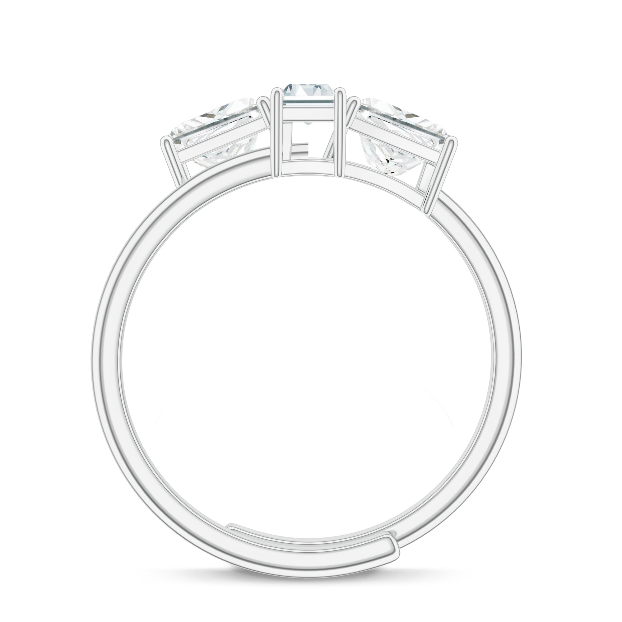 Moissanite Adjustable 925 Sterling Silver Ring For Women