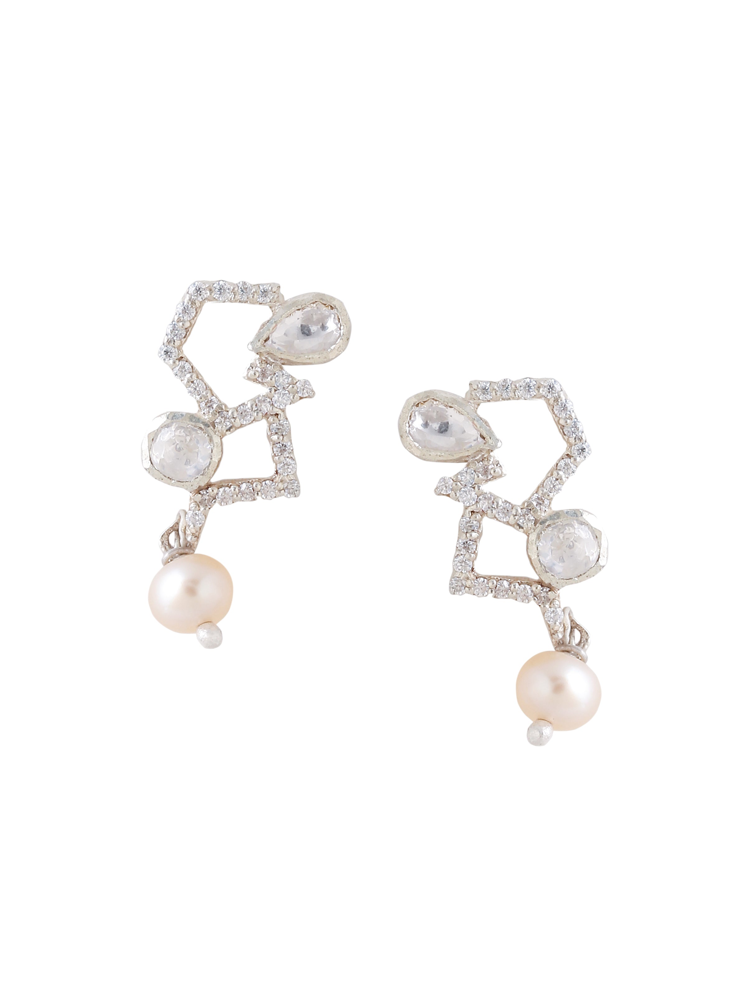 Pearl Radiant Blossom 925 Sterling Silver Earrings For Women