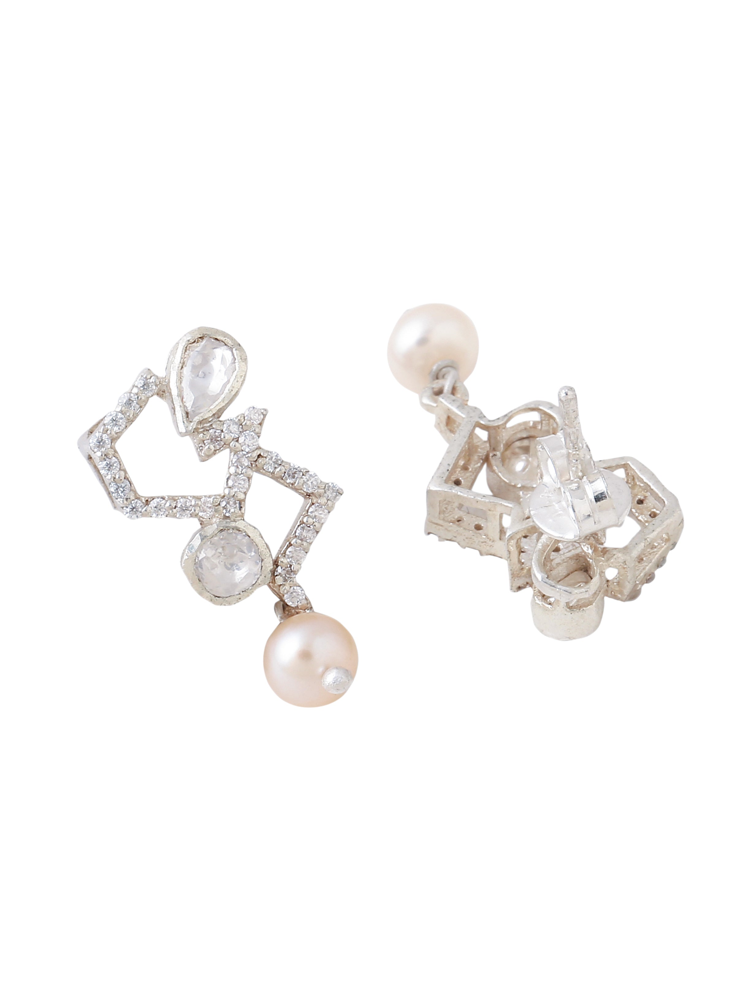 Pearl Radiant Blossom 925 Sterling Silver Earrings For Women