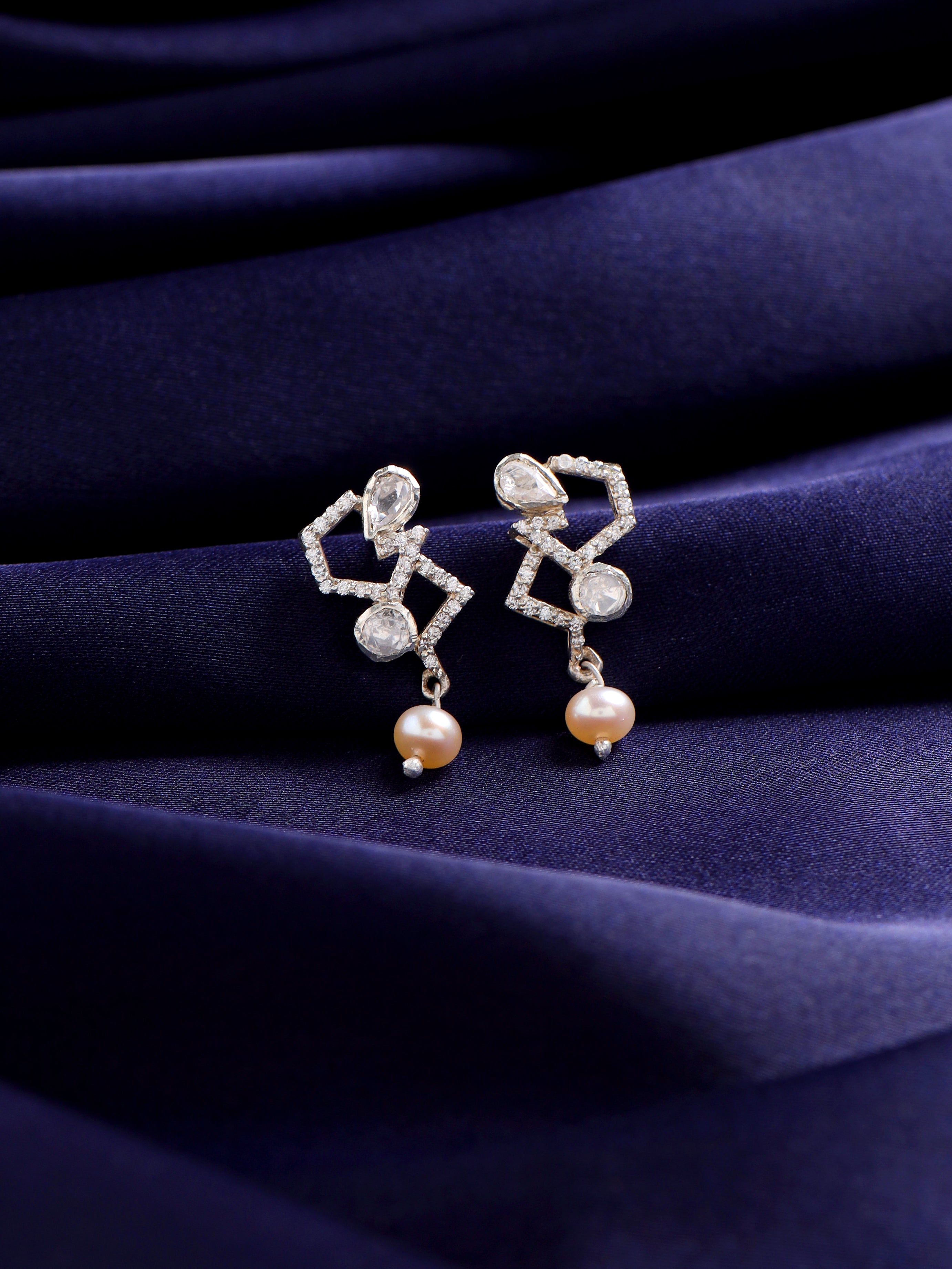 Pearl Radiant Blossom 925 Sterling Silver Earrings For Women