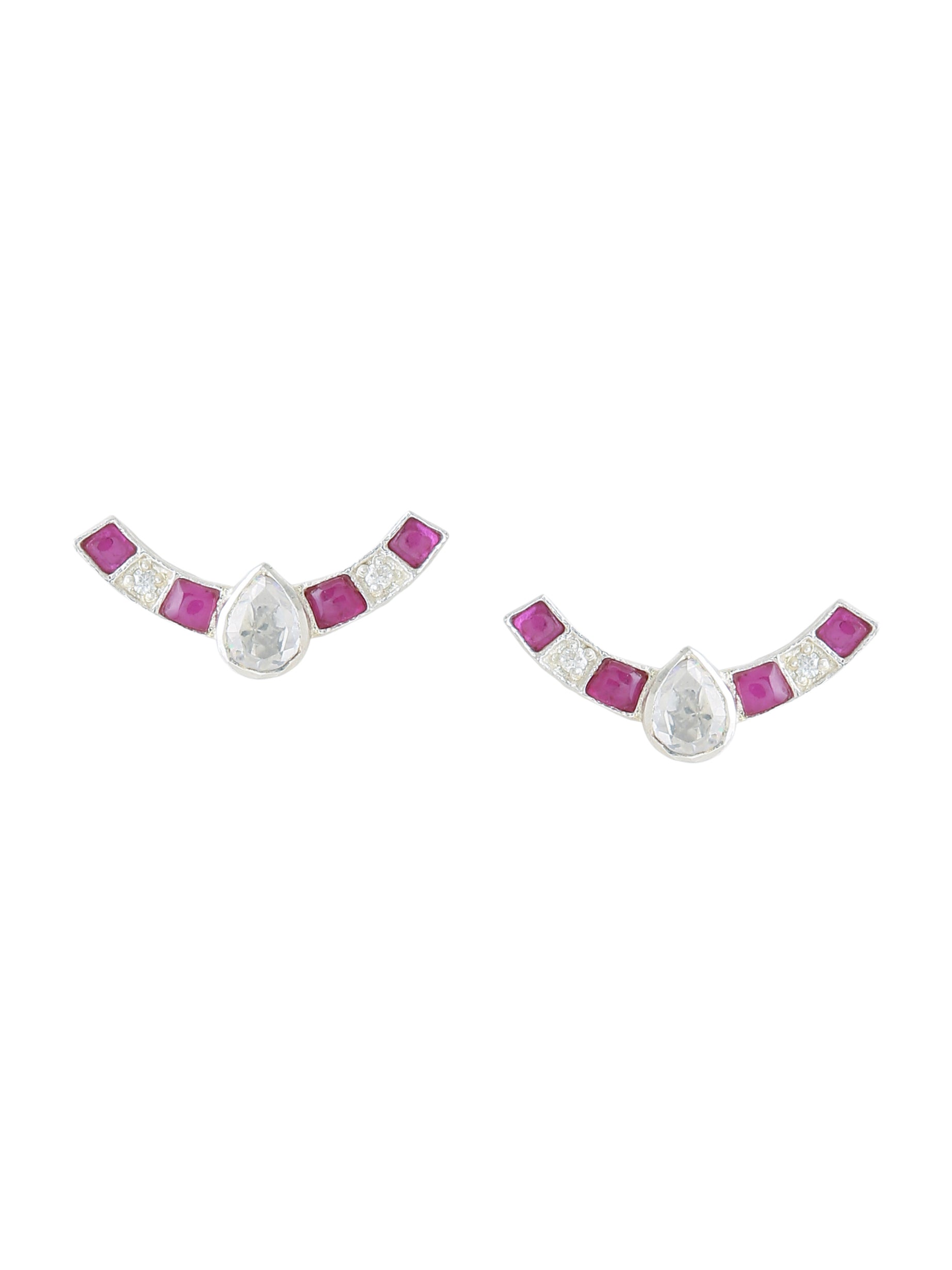 Gleaming Petal 925 Sterling Silver Stud Earrings For Women