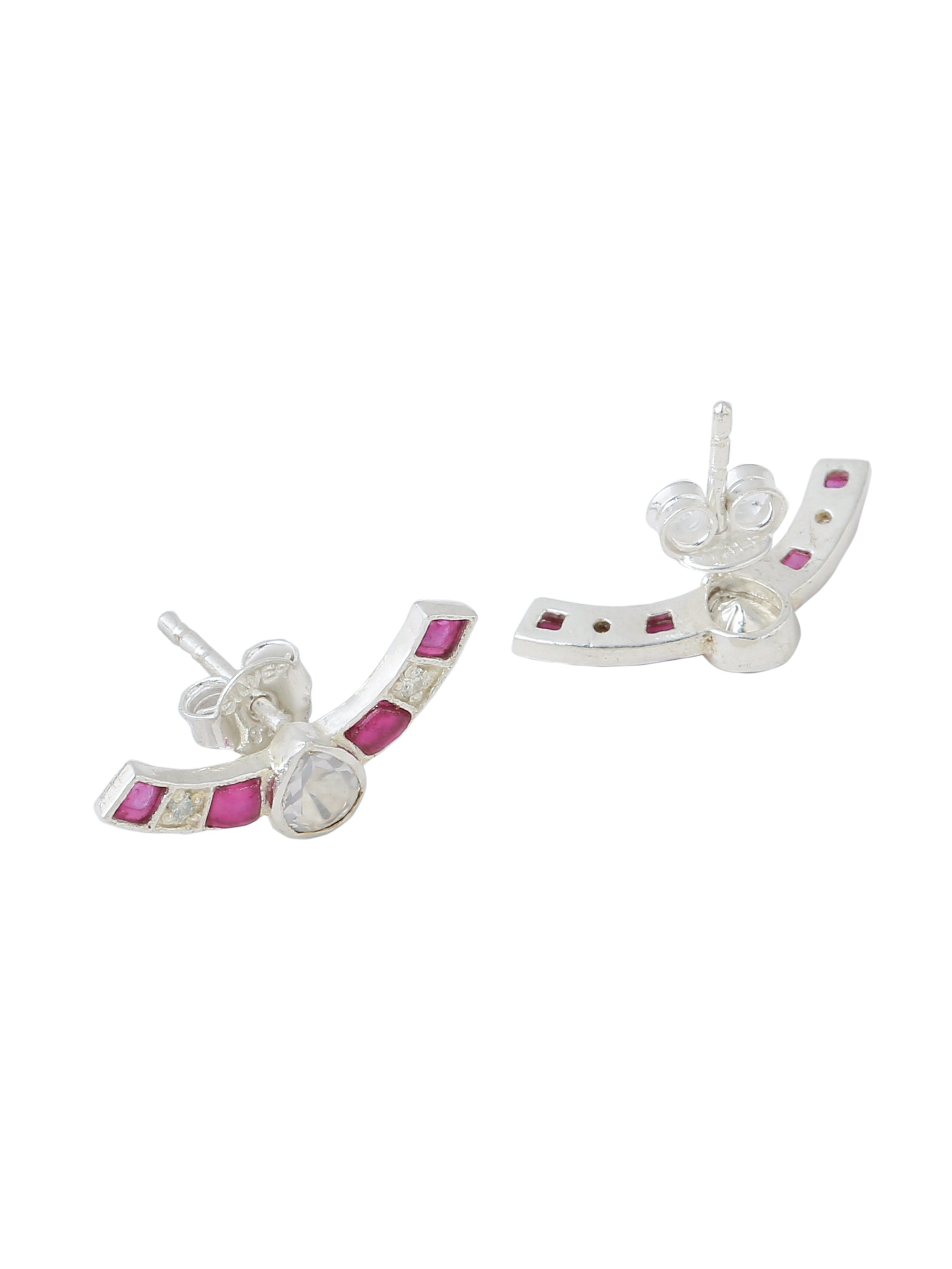 Gleaming Petal 925 Sterling Silver Stud Earrings For Women