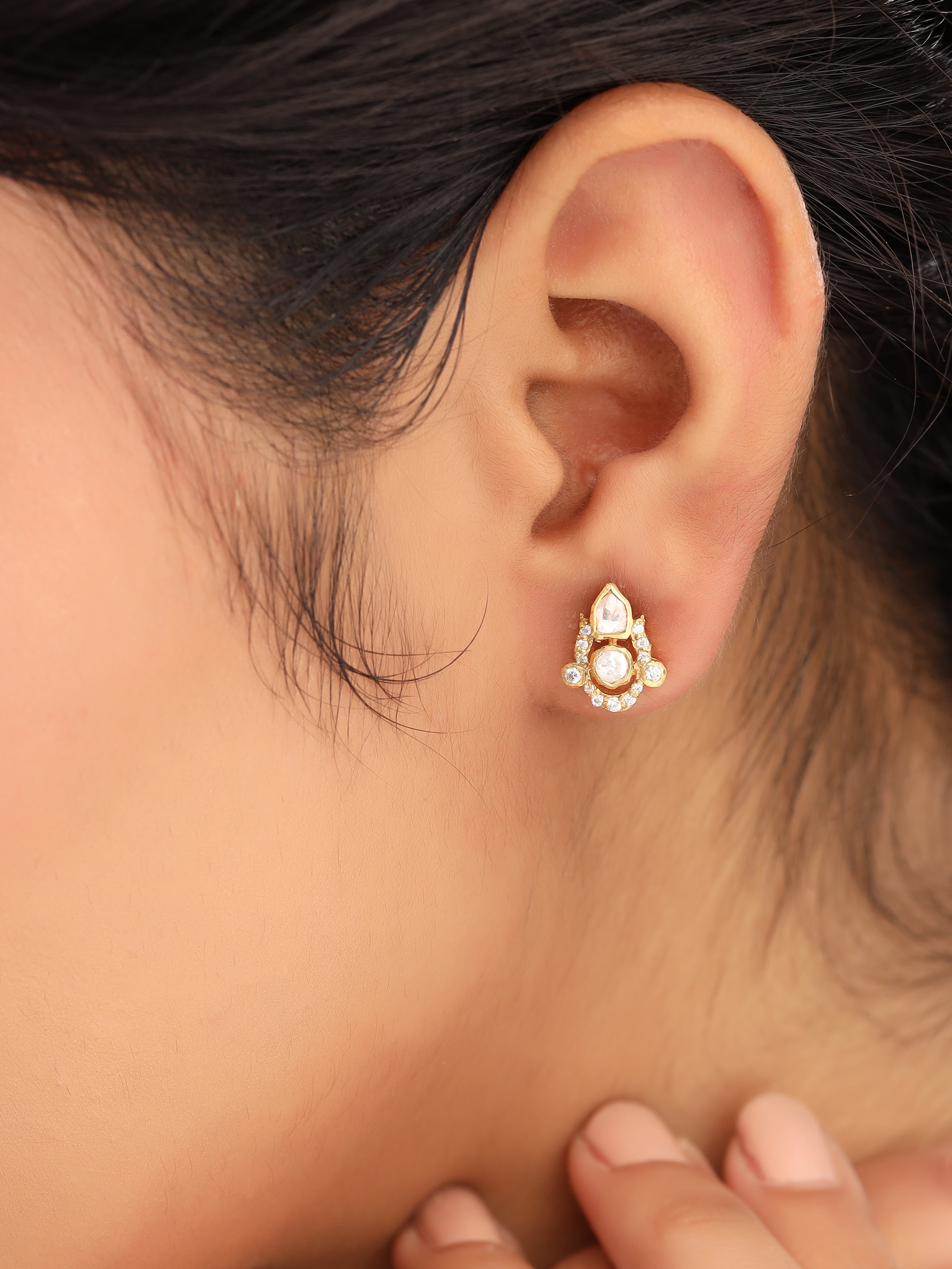 Blossom Bud 24K Gold 925 Sterling Silver Earrings For Women