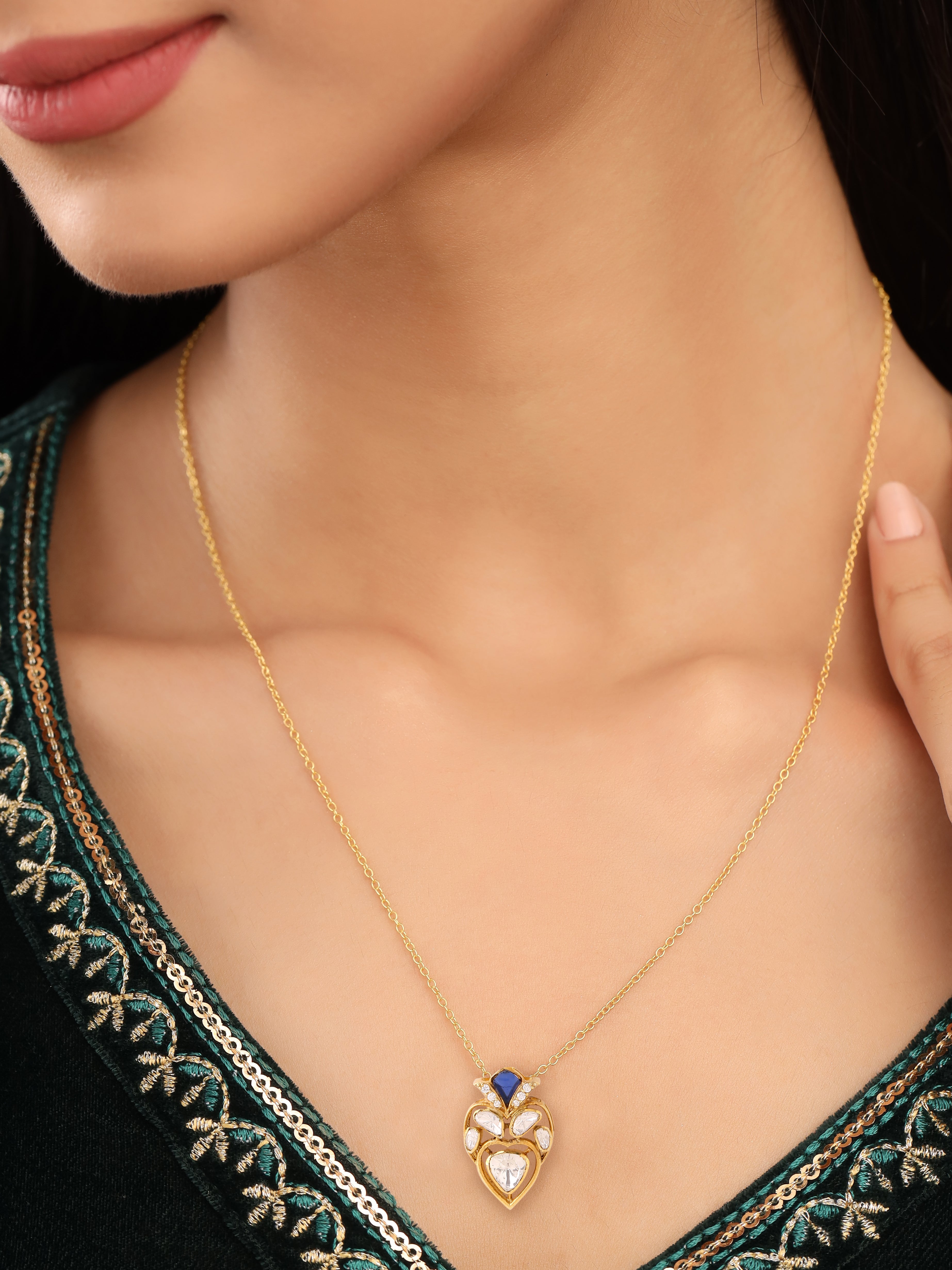Vintage Mughal-Inspired Gold Pendant - Kicky & Perky