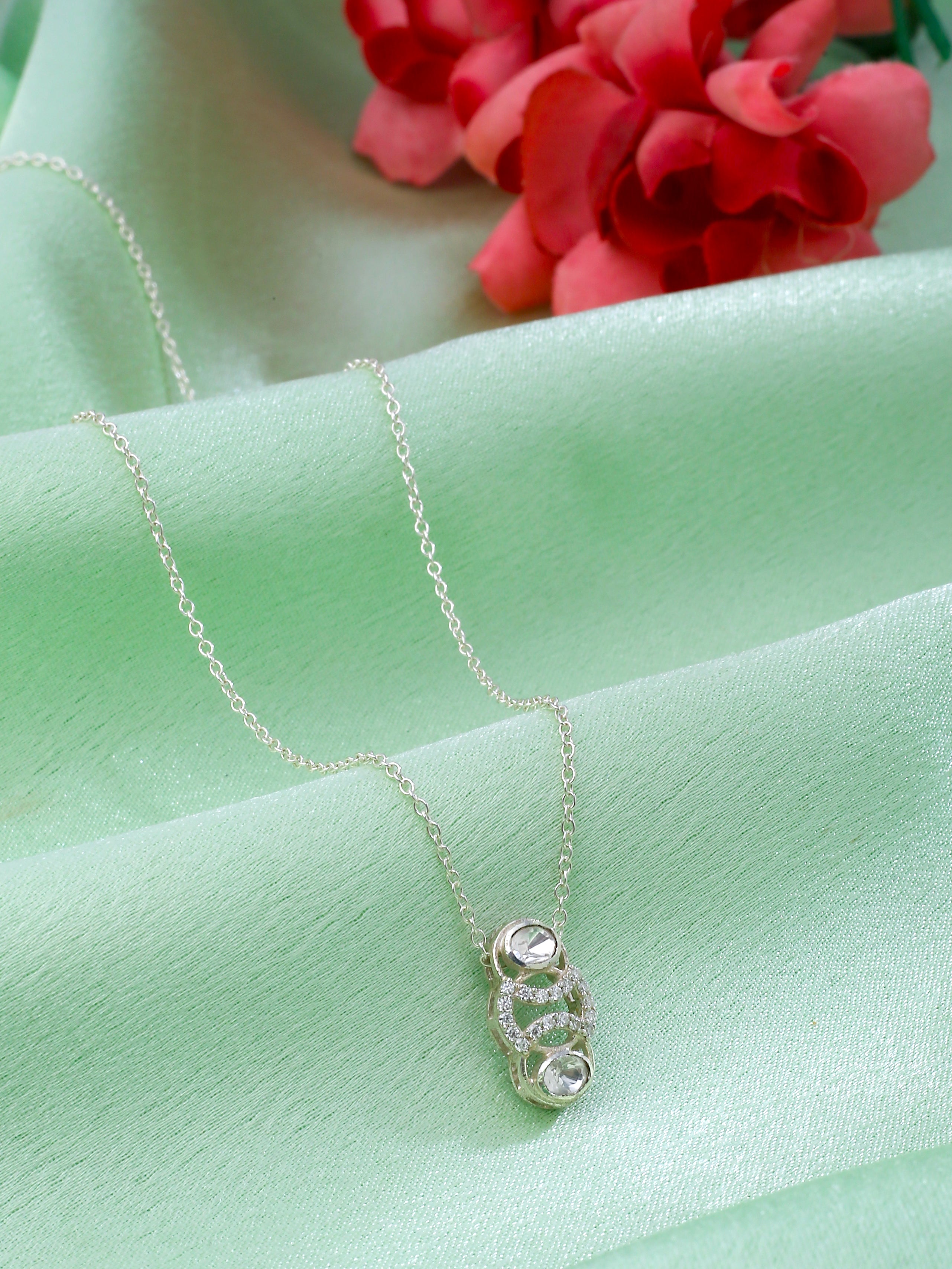 Ethereal Pearl & Crystal Wedding Pendant - Kicky & Perky