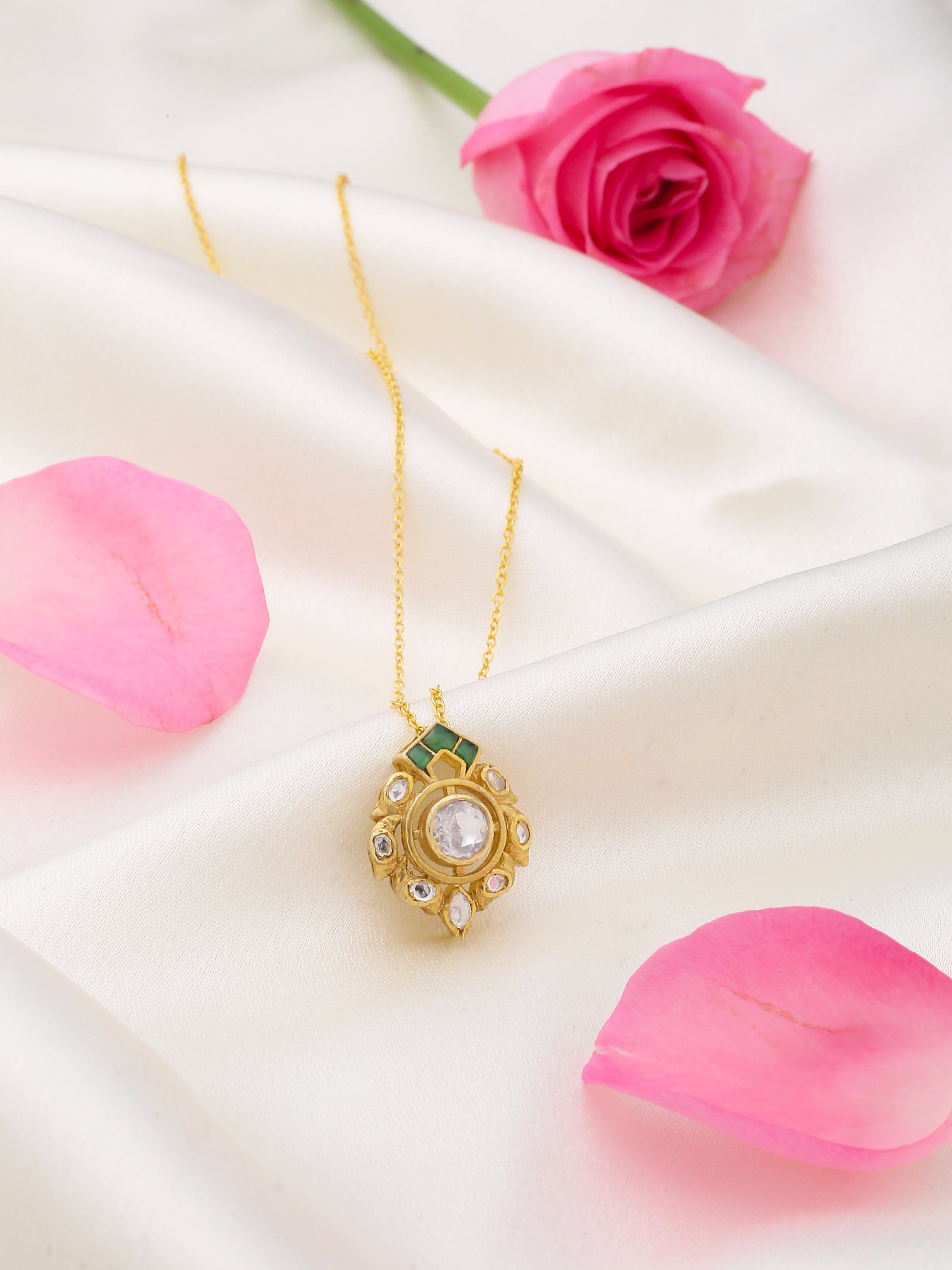 Floral Elegance Mughal-Inspired Bridal Pendant - Kicky & Perky
