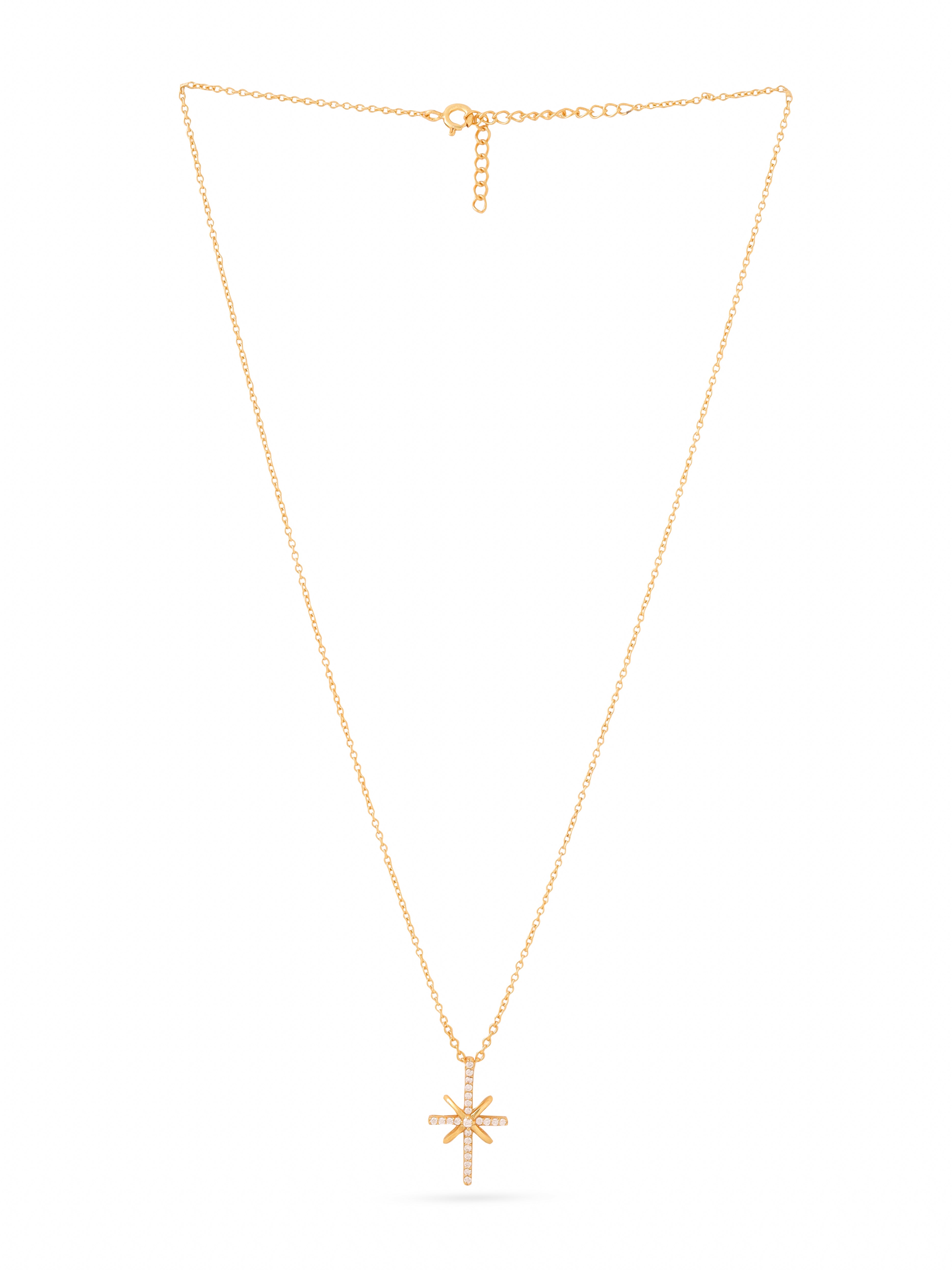 Abstract Cross 925 Sterling Silver Pendant For Women