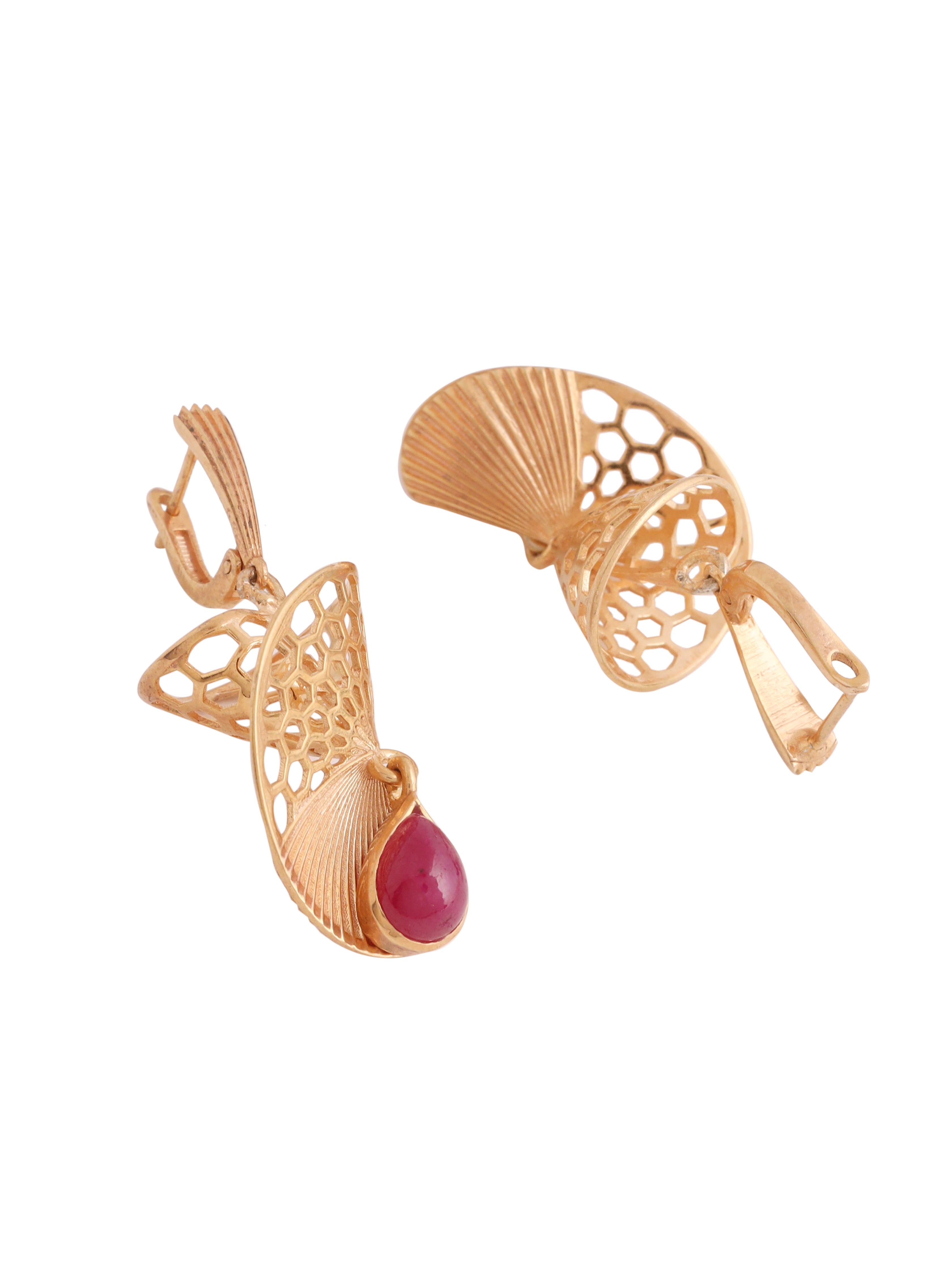 Curlicue Ruby Earrings - Frilluxe Collection - Kicky & Perky