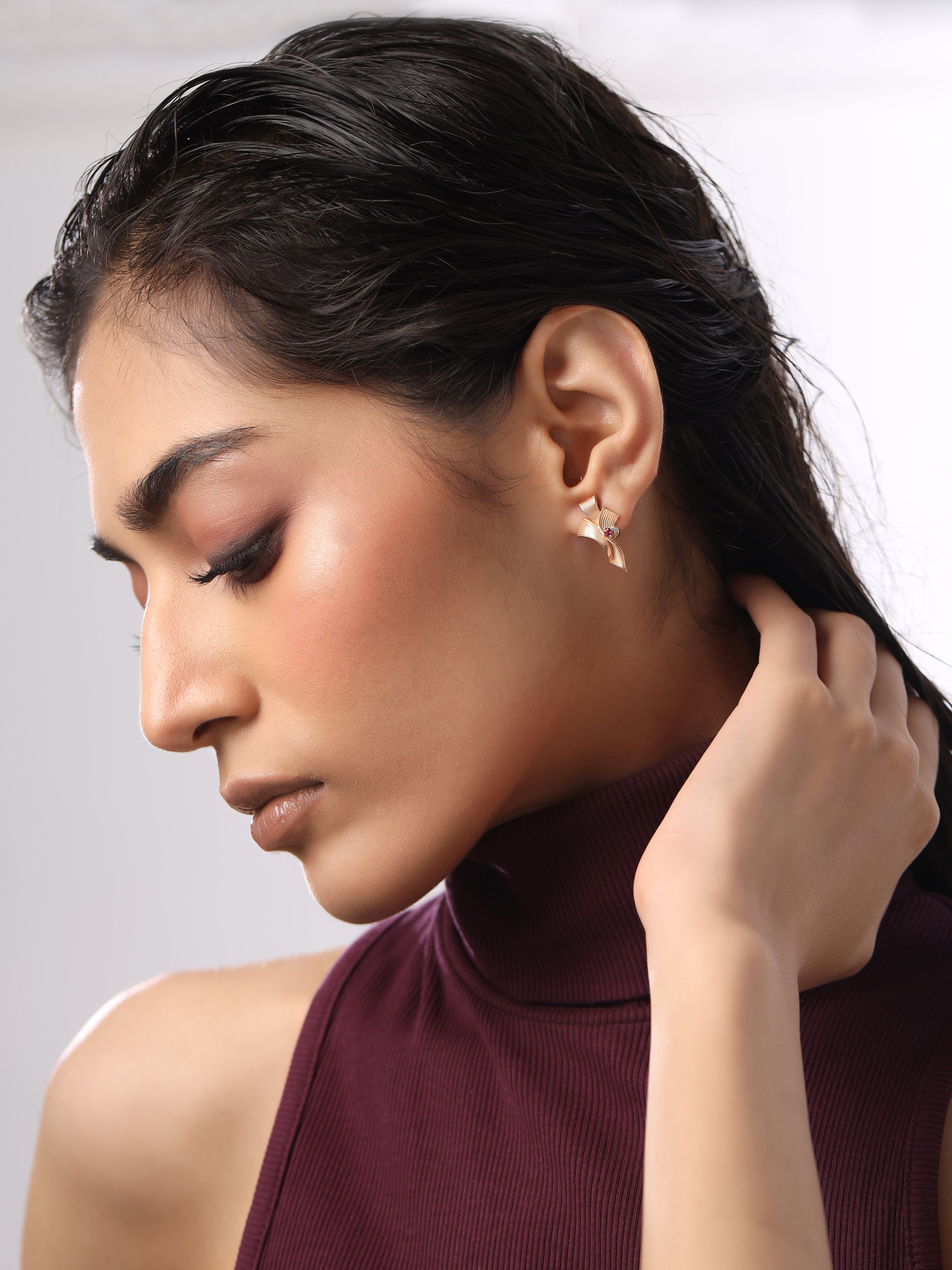 Radiant Ruby and Moissanite Earrings - Kicky & Perky