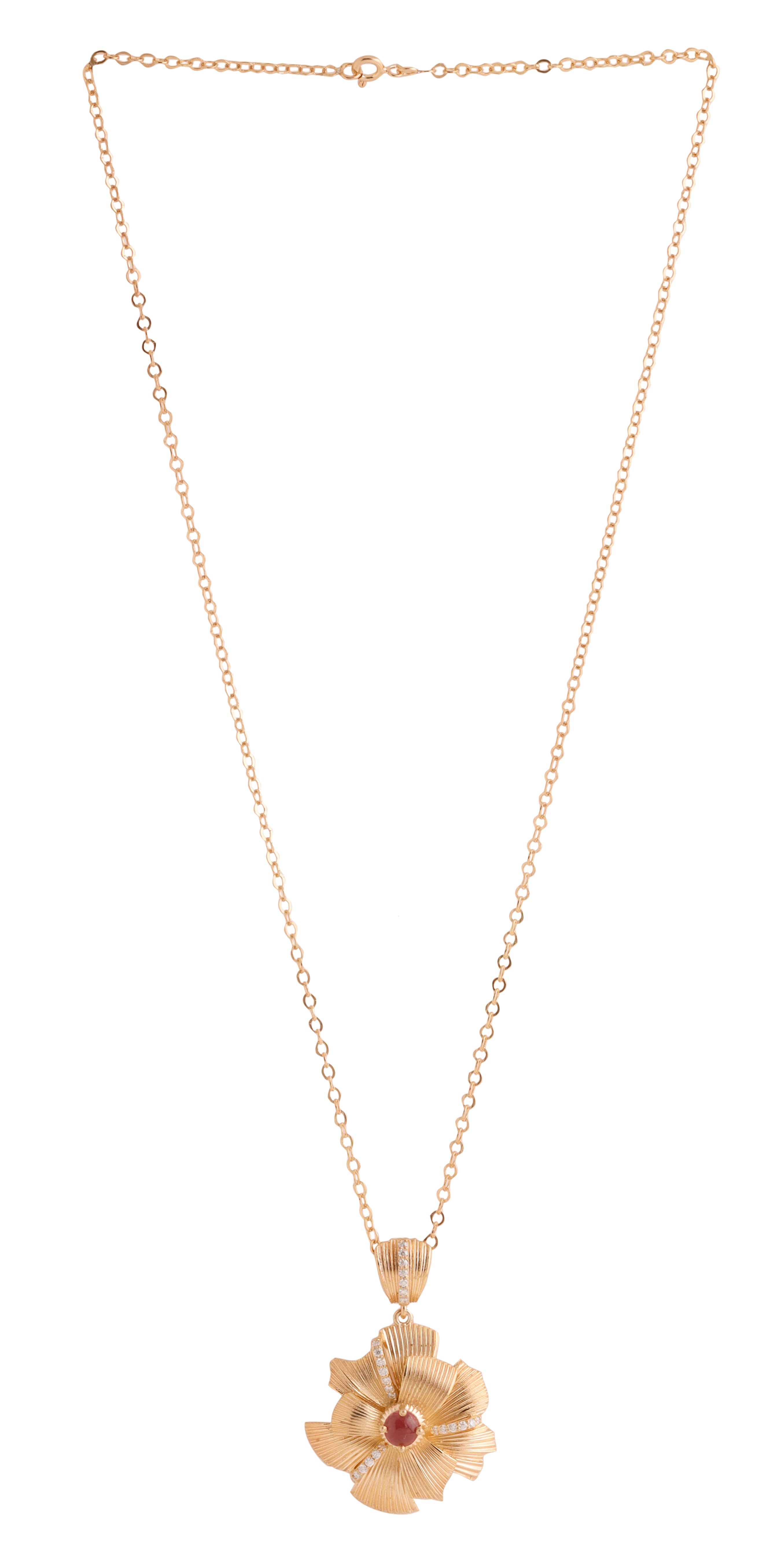 Eleganza Blossom Pendant with Moissanite and Pink Tourmaline - Kicky & Perky