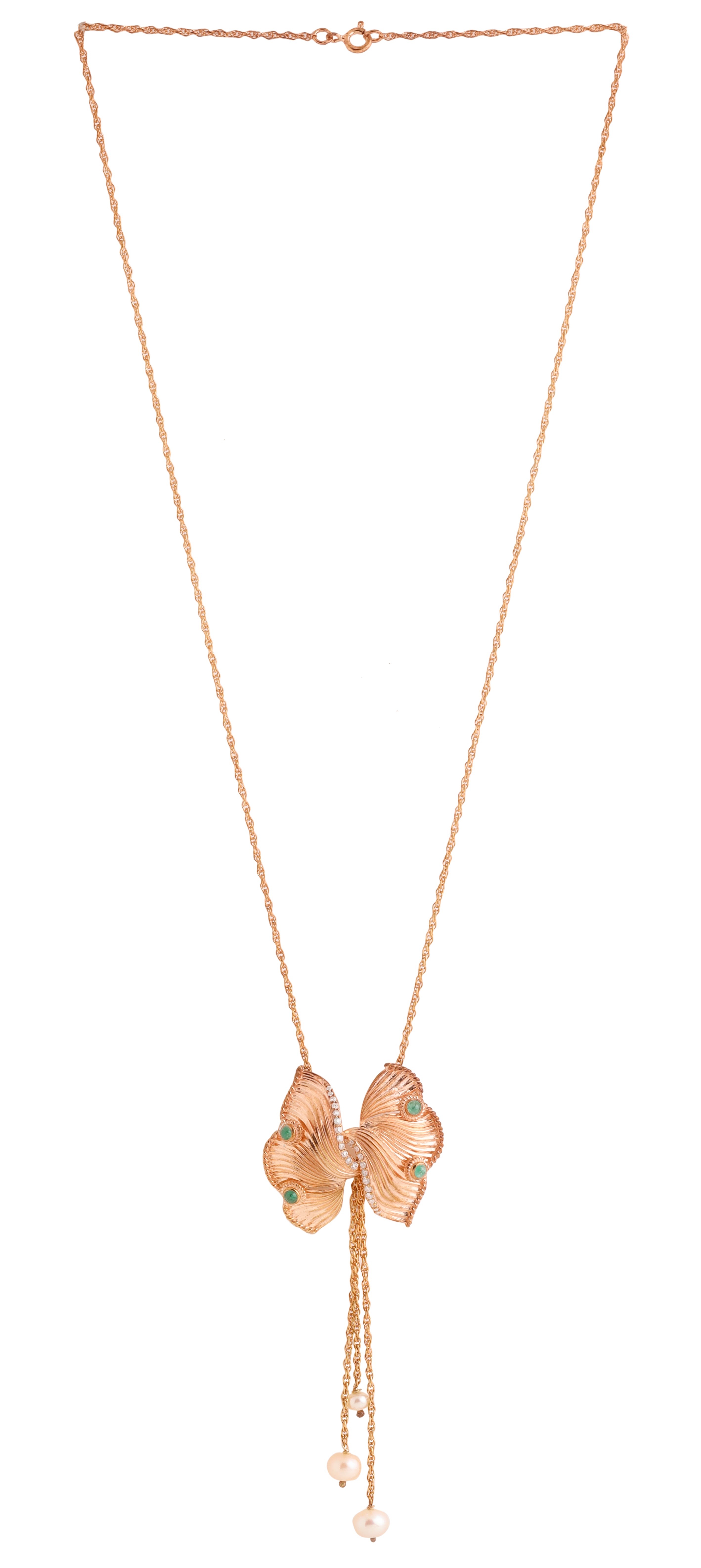 Moissanite and Emerald Pendant - Kicky & Perky