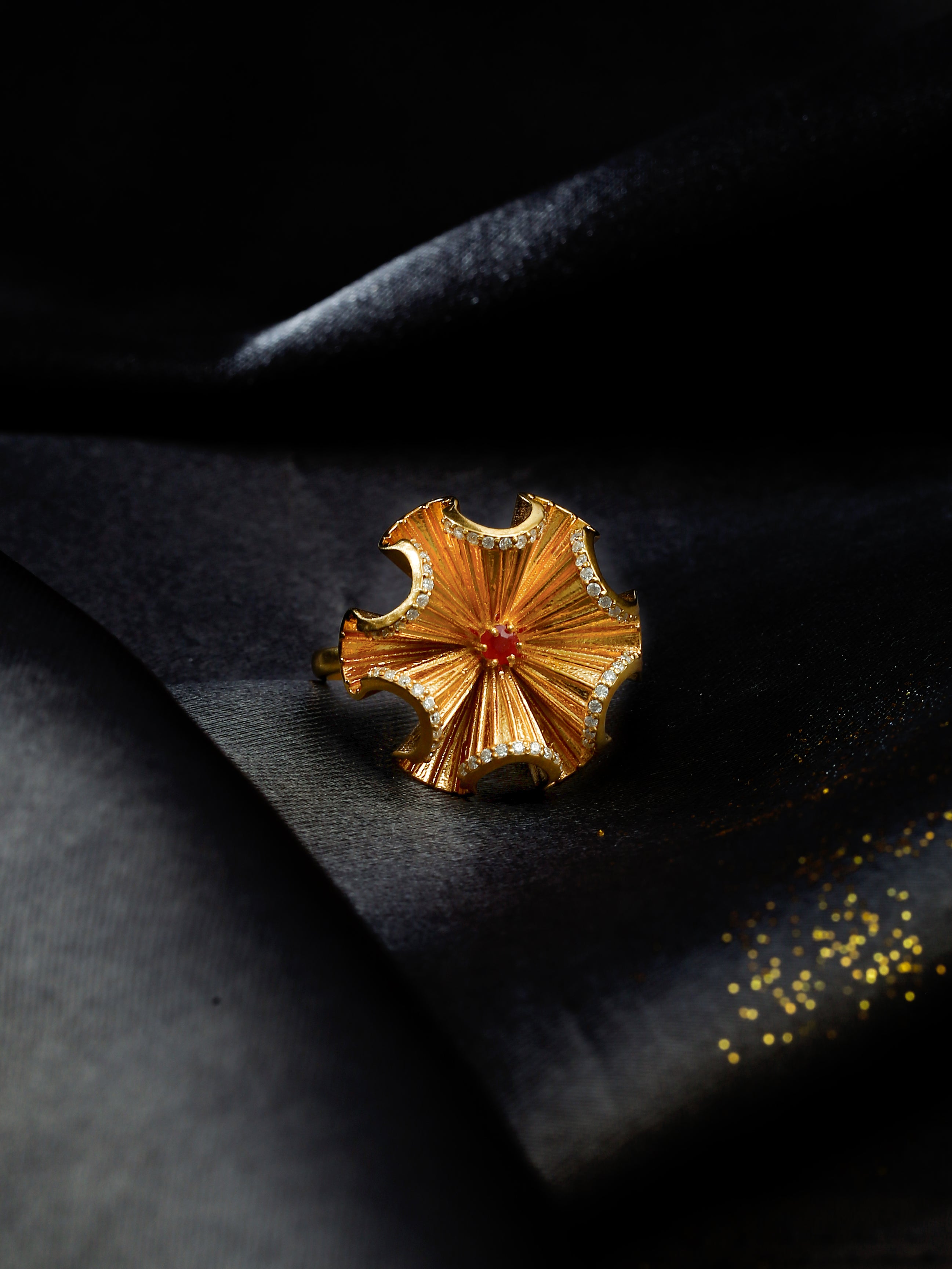 Moissanite & Ruby Luxe Ring - Kicky & Perky