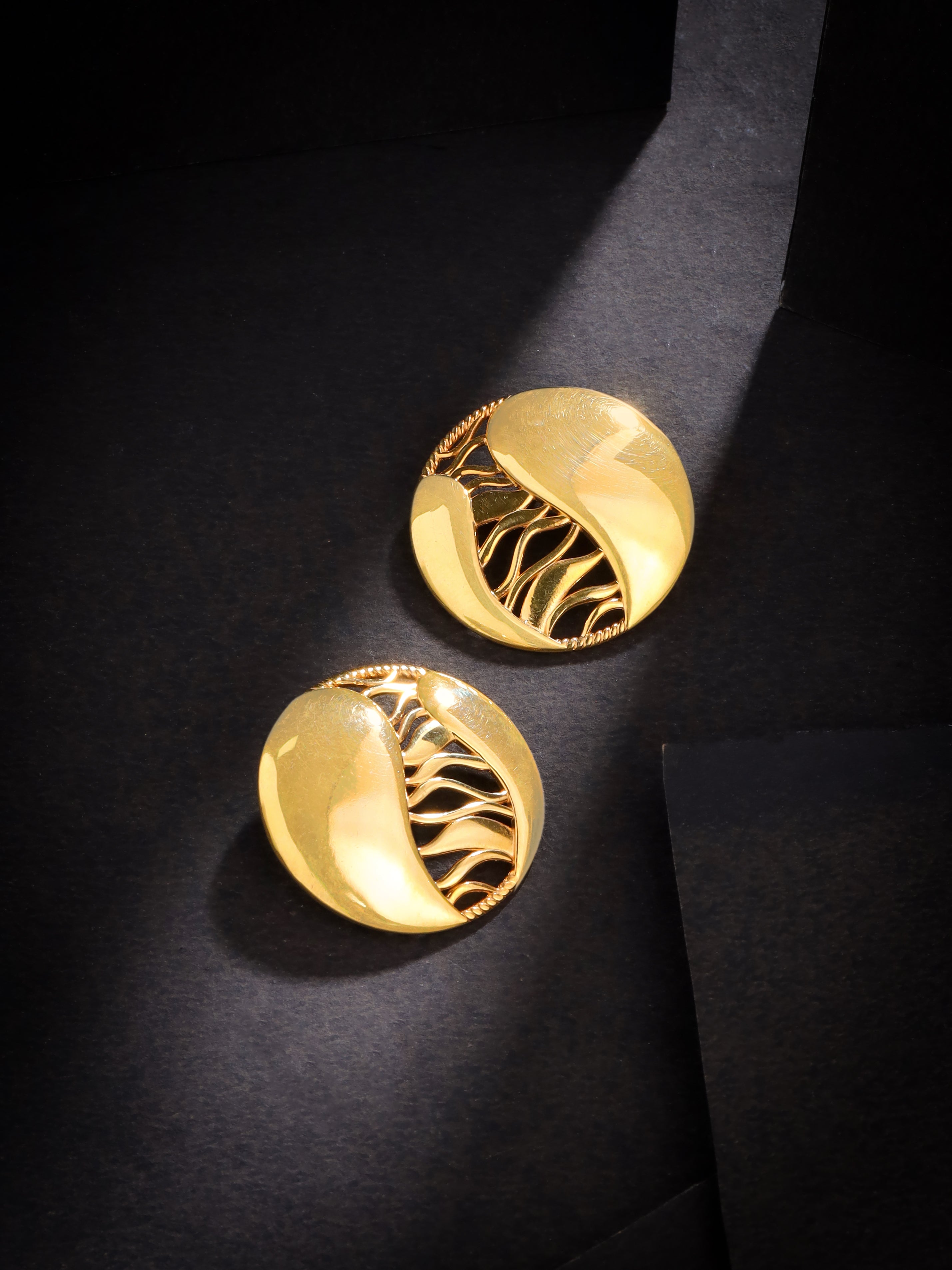 Lumina 24K Gold Plated Jali Design 925 Sterling Silver Earrings For Women