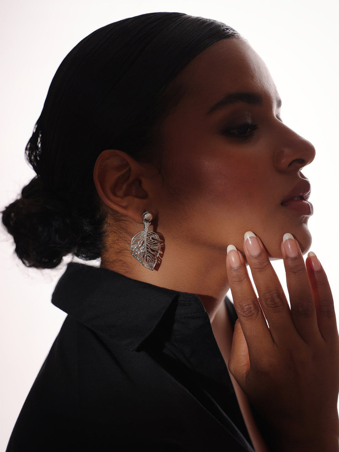 Lumina Rhodium Jali Design 925 Sterling Silver Earrings For Women