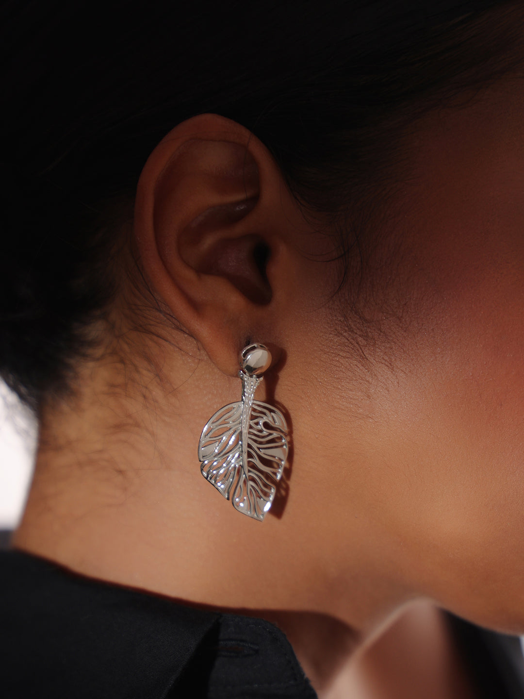 Lumina Rhodium Jali Design 925 Sterling Silver Earrings For Women